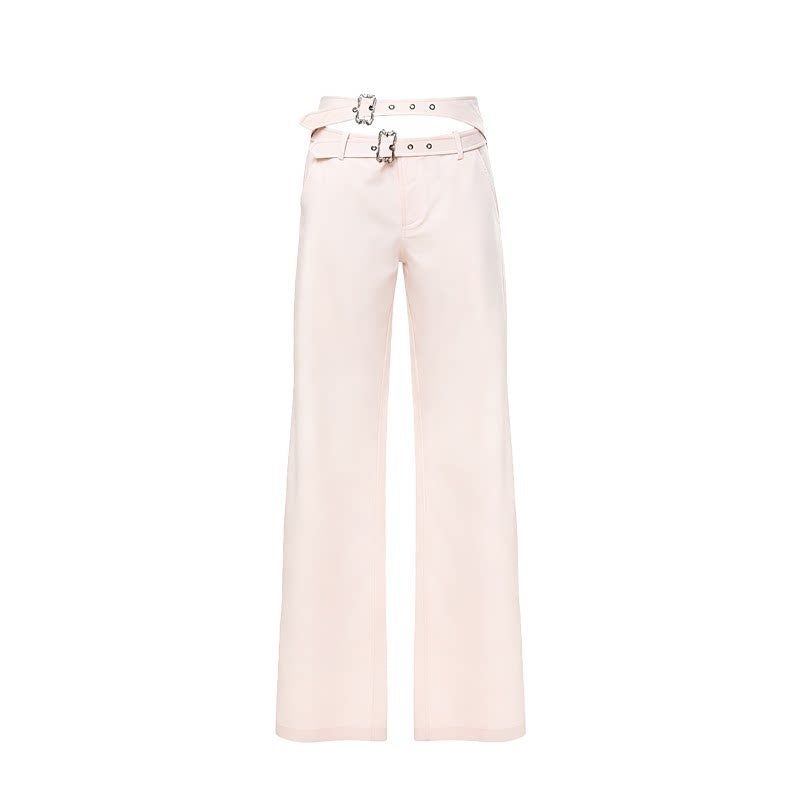 YOSHUYUKI_Pink_Double_Waistband_Low_Rise_Women&