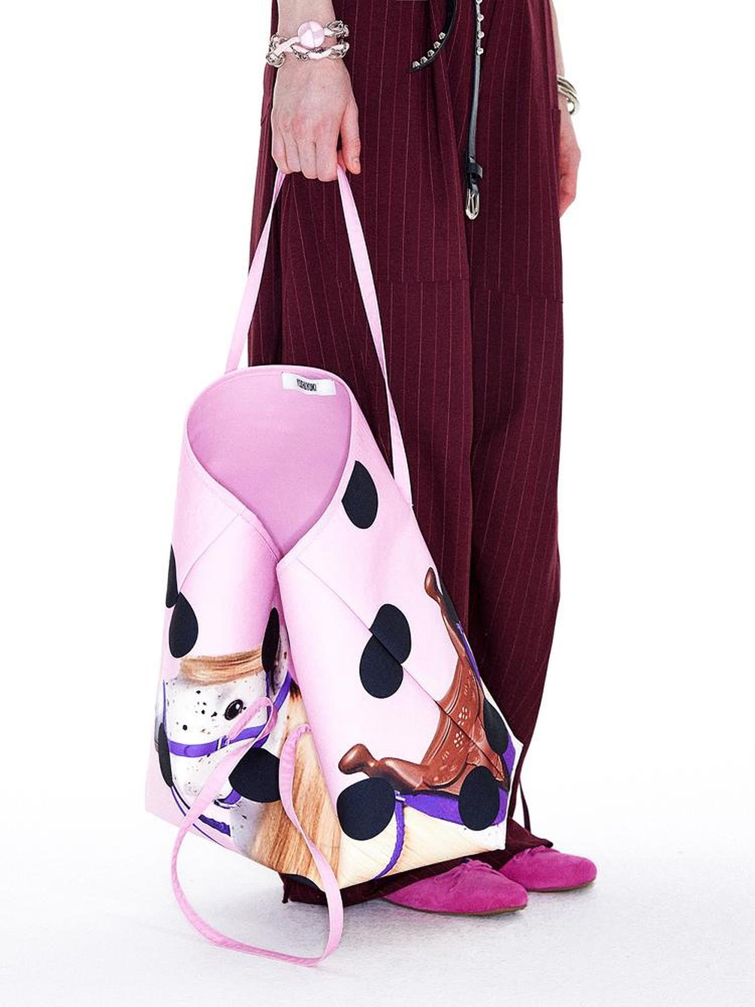 YOSHUYUKI Polka Dot Pony Print Tote Bag
