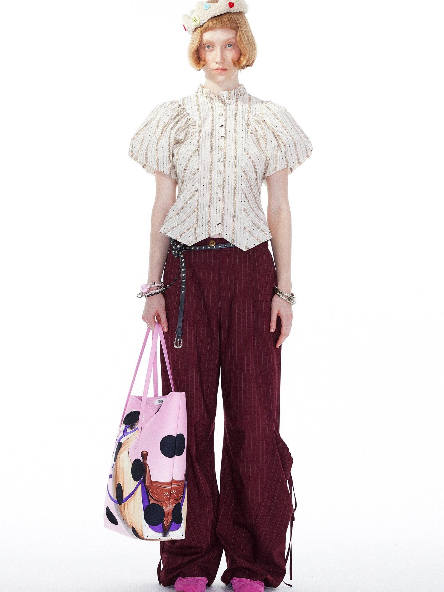 YOSHUYUKI Polka Dot Pony Print Tote Bag