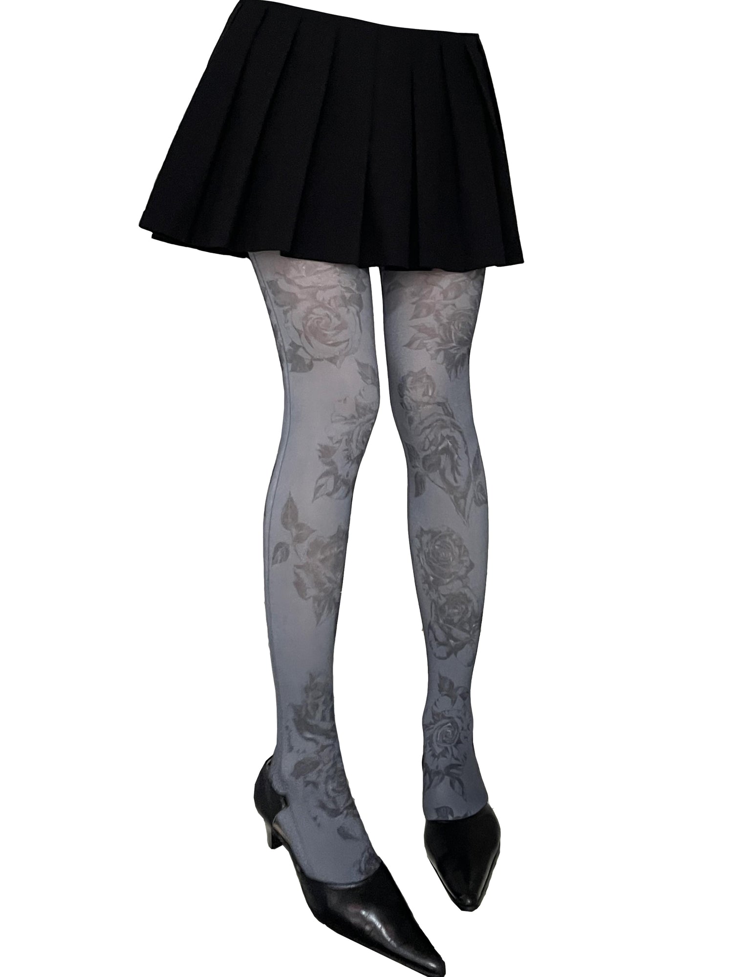 YOSHUYUKI Print Tights With Contrast Crotch Design