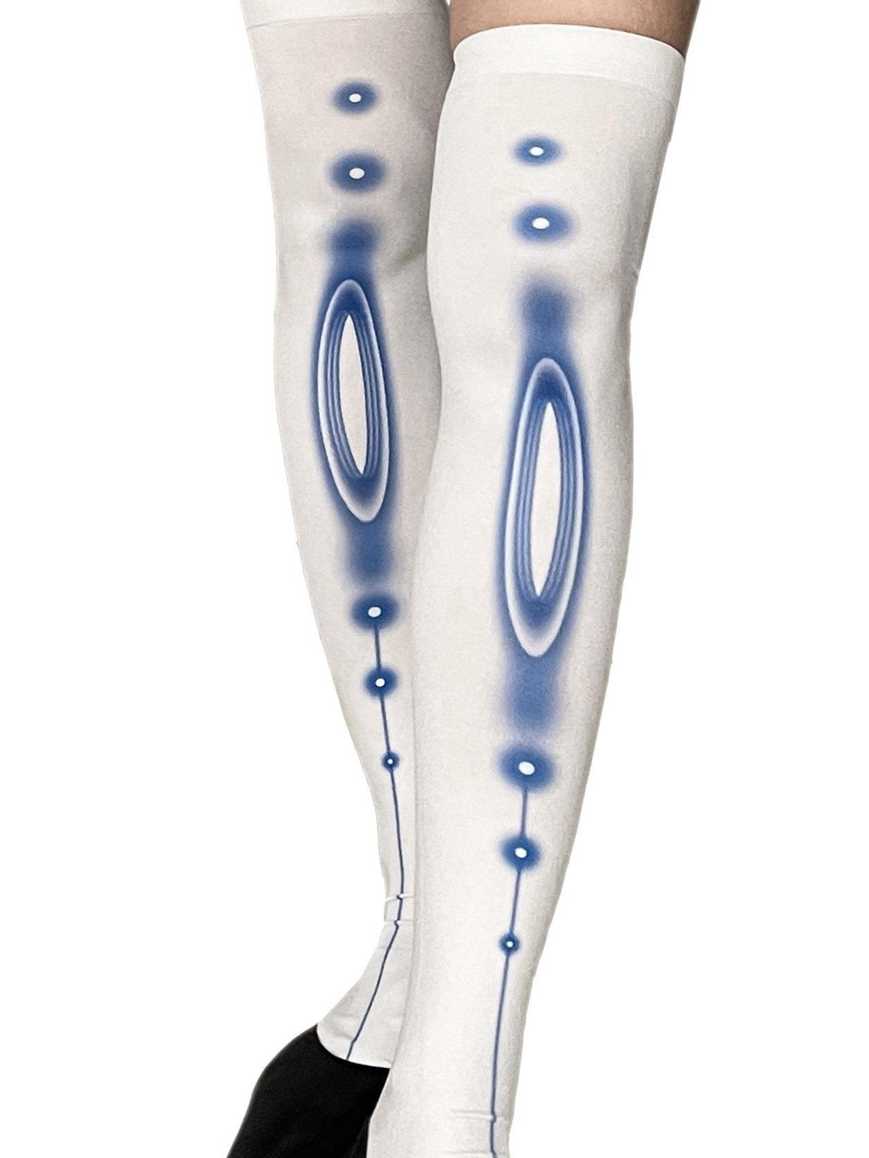 YOSHUYUKI Retro Printed Sheer 60d Stretch Mid Calf Women&
