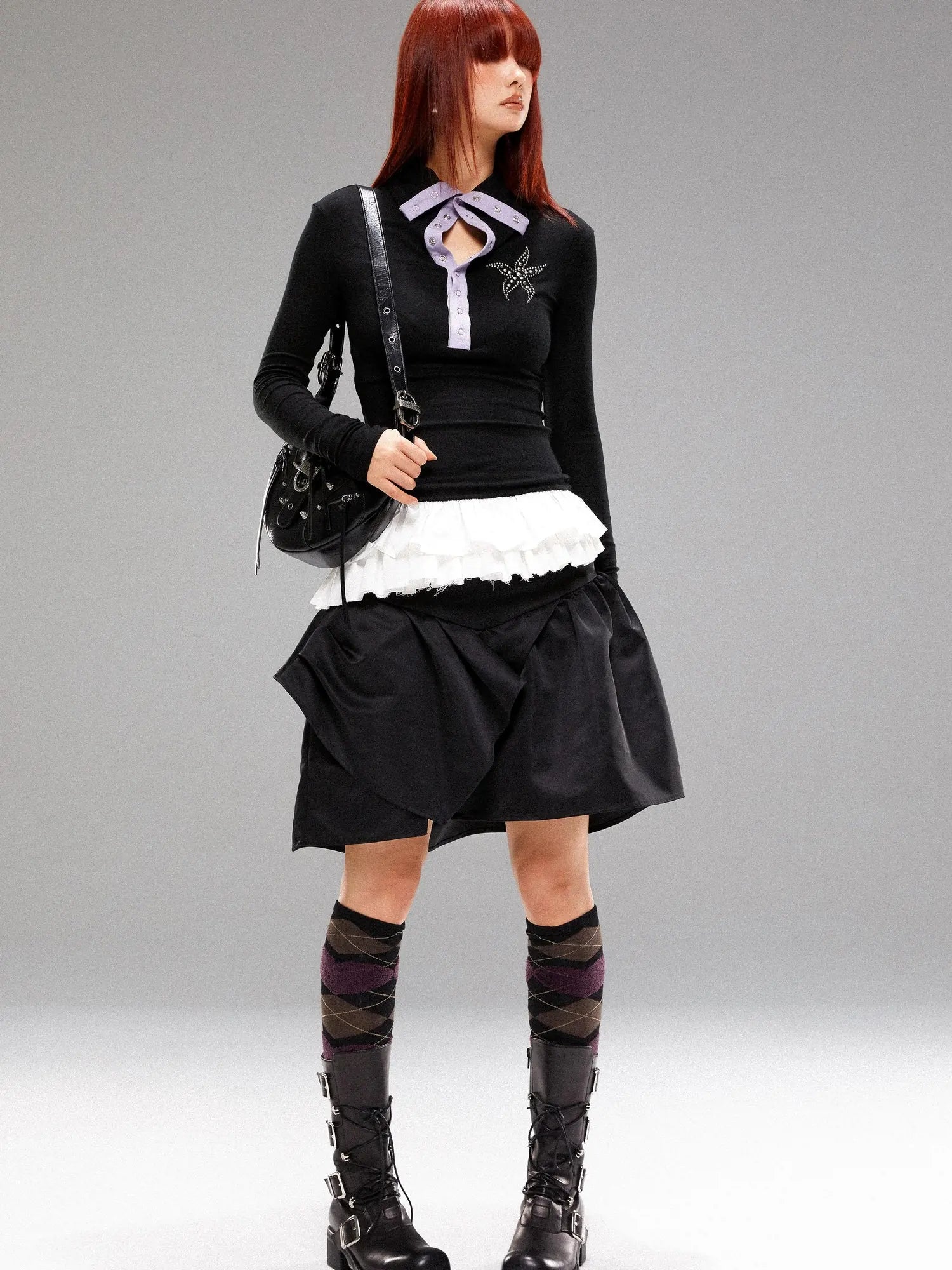 Sea Star Studded Contrast Knit Top