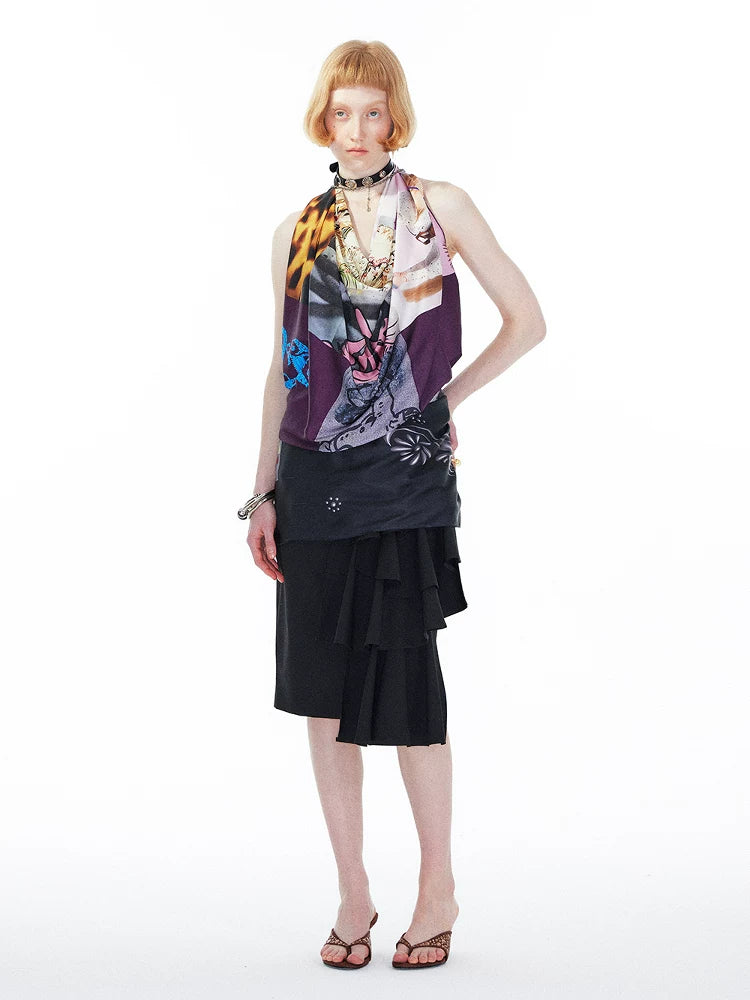 YOSHUYUKI Silk Decorative European Rectangular Shawl Women Floral Patchwork Accessories-3