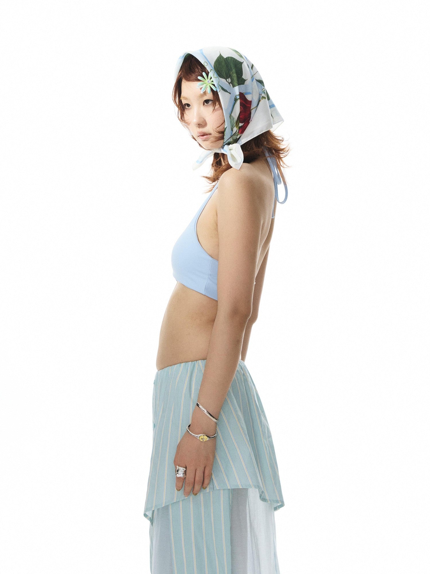 YOSHUYUKI Solid Color Halter Neck Padded Full Cup No Underwire Women&