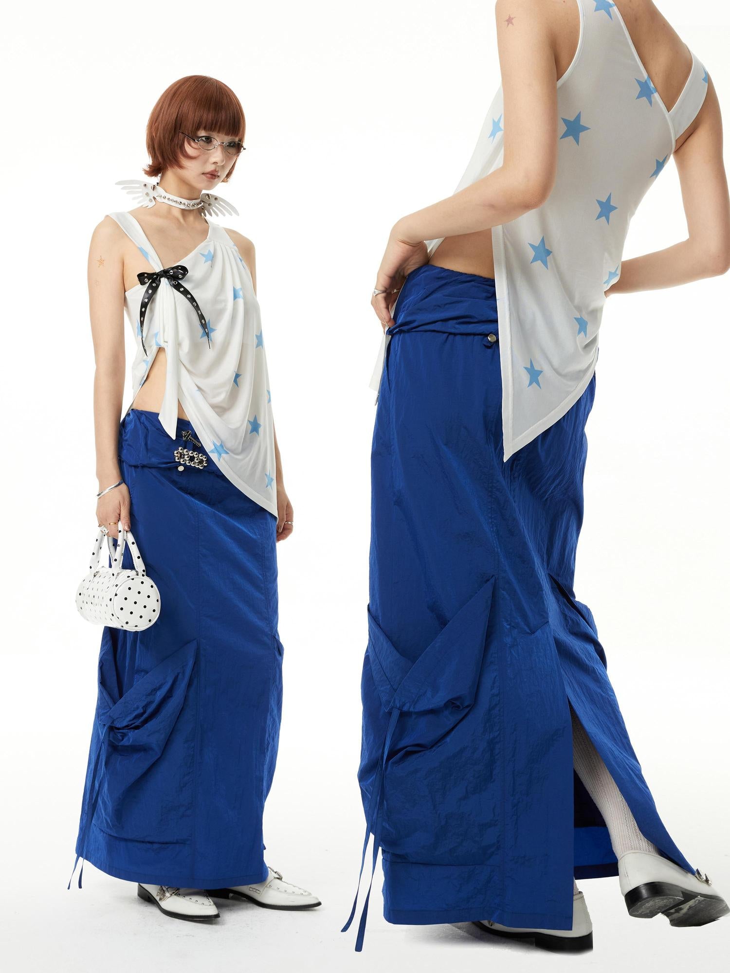 YOSHUYUKI Straight Leg Utility Skirt With Side Pockets