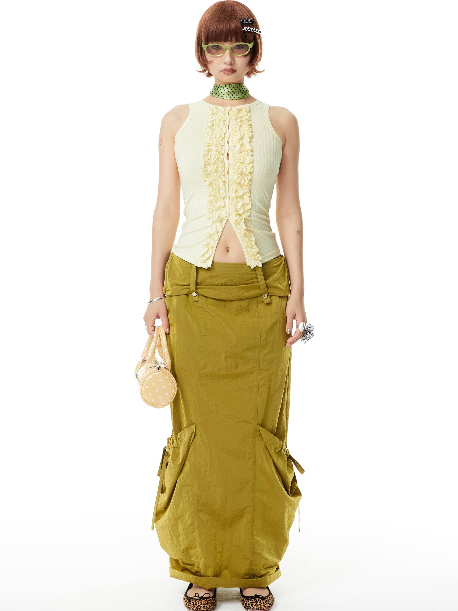 YOSHUYUKI Straight Leg Utility Skirt With Side Pockets