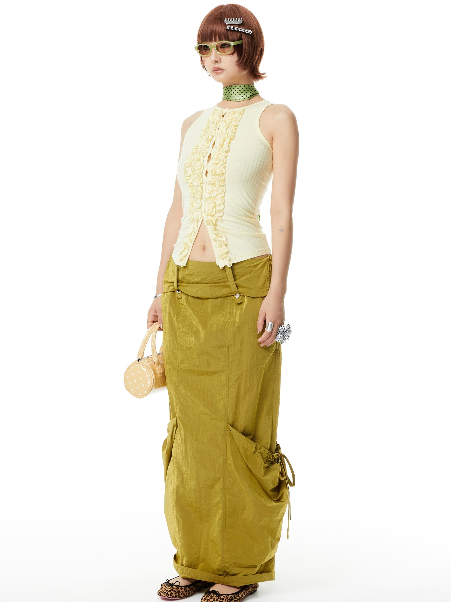 YOSHUYUKI Straight Leg Utility Skirt With Side Pockets