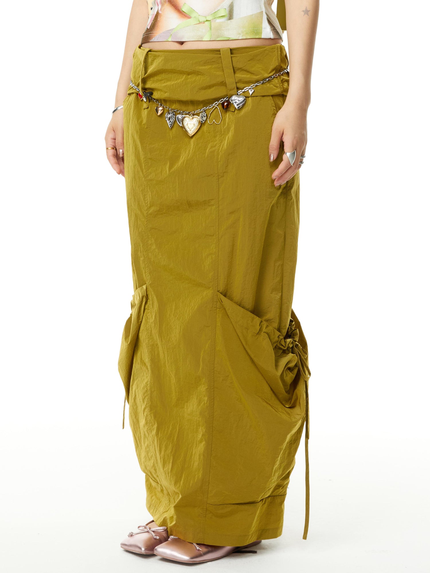 YOSHUYUKI Straight Leg Utility Skirt With Side Pockets