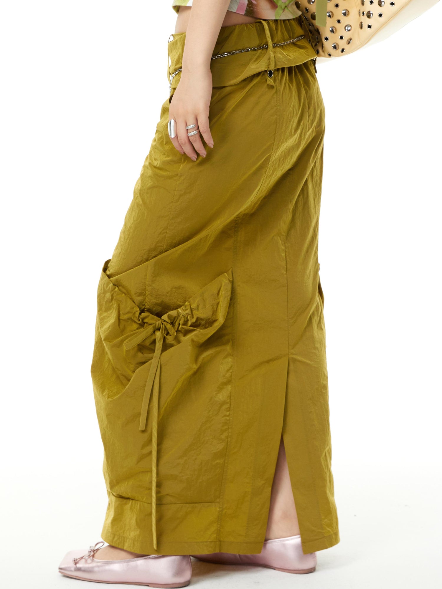 YOSHUYUKI Straight Leg Utility Skirt With Side Pockets