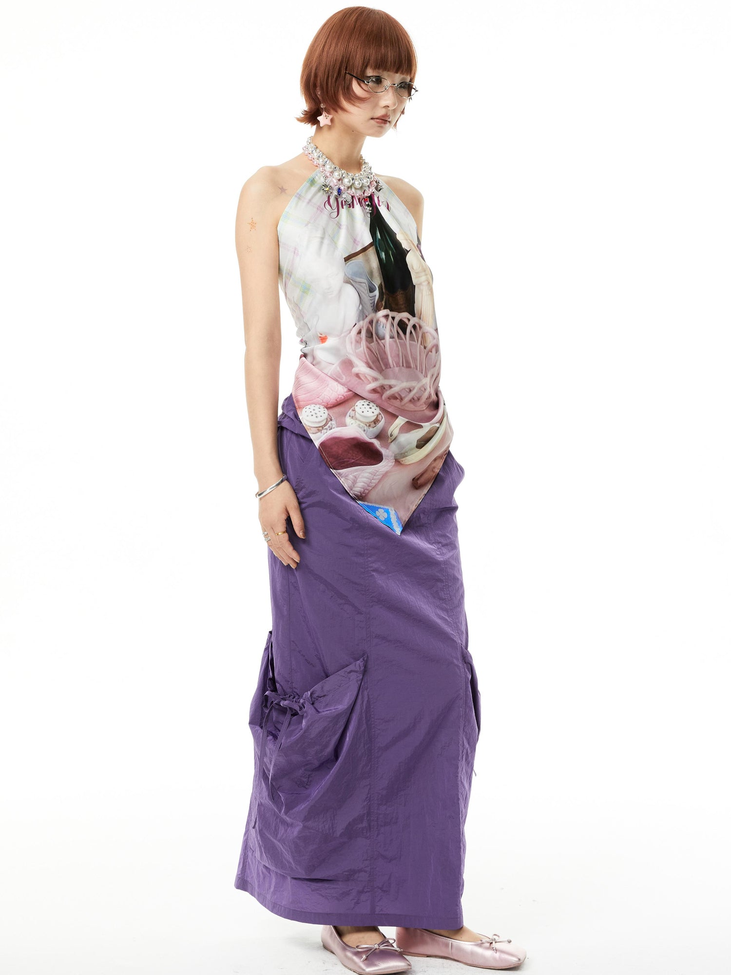 YOSHUYUKI Straight Leg Utility Skirt With Side Pockets