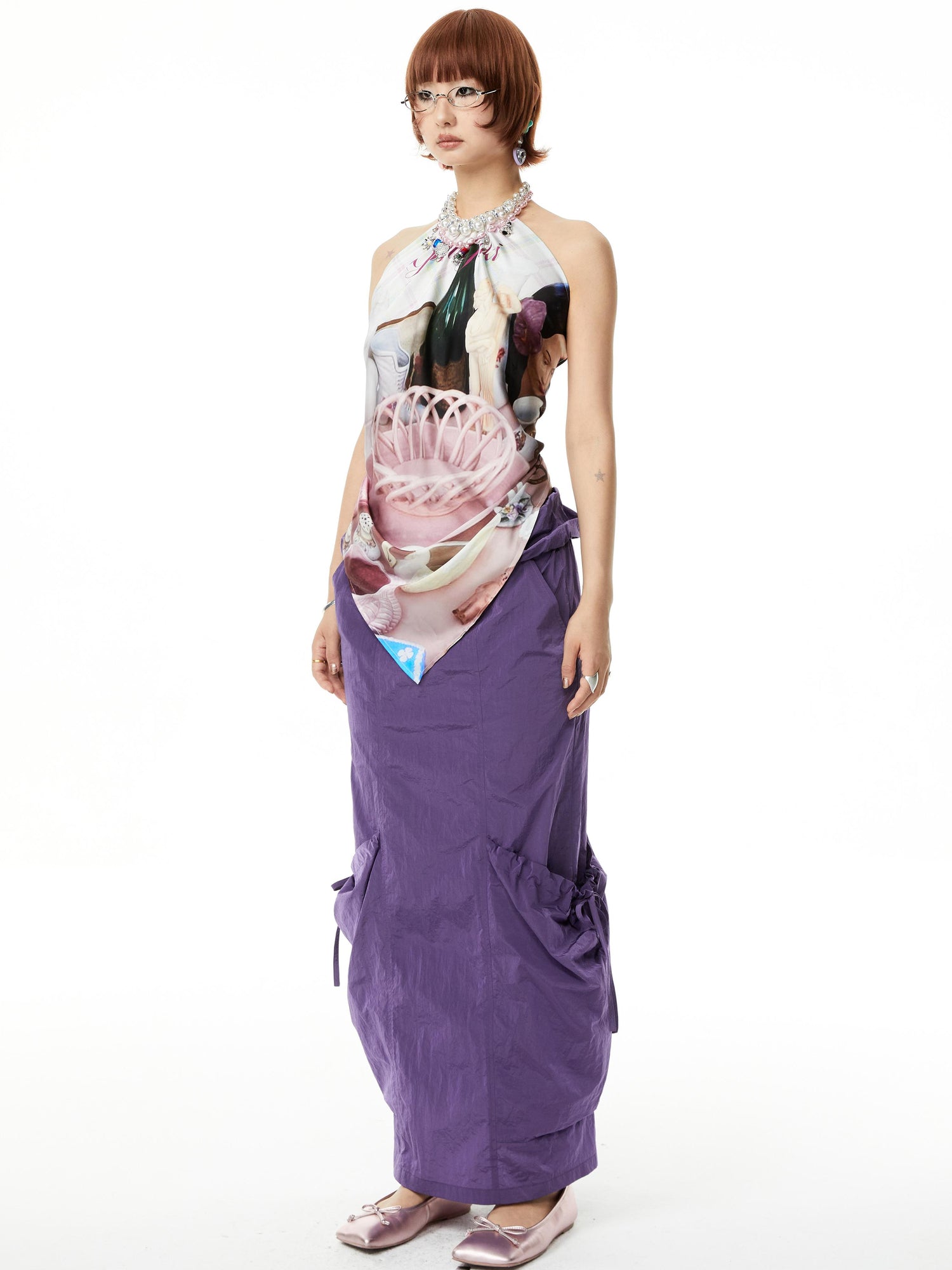 YOSHUYUKI Straight Leg Utility Skirt With Side Pockets