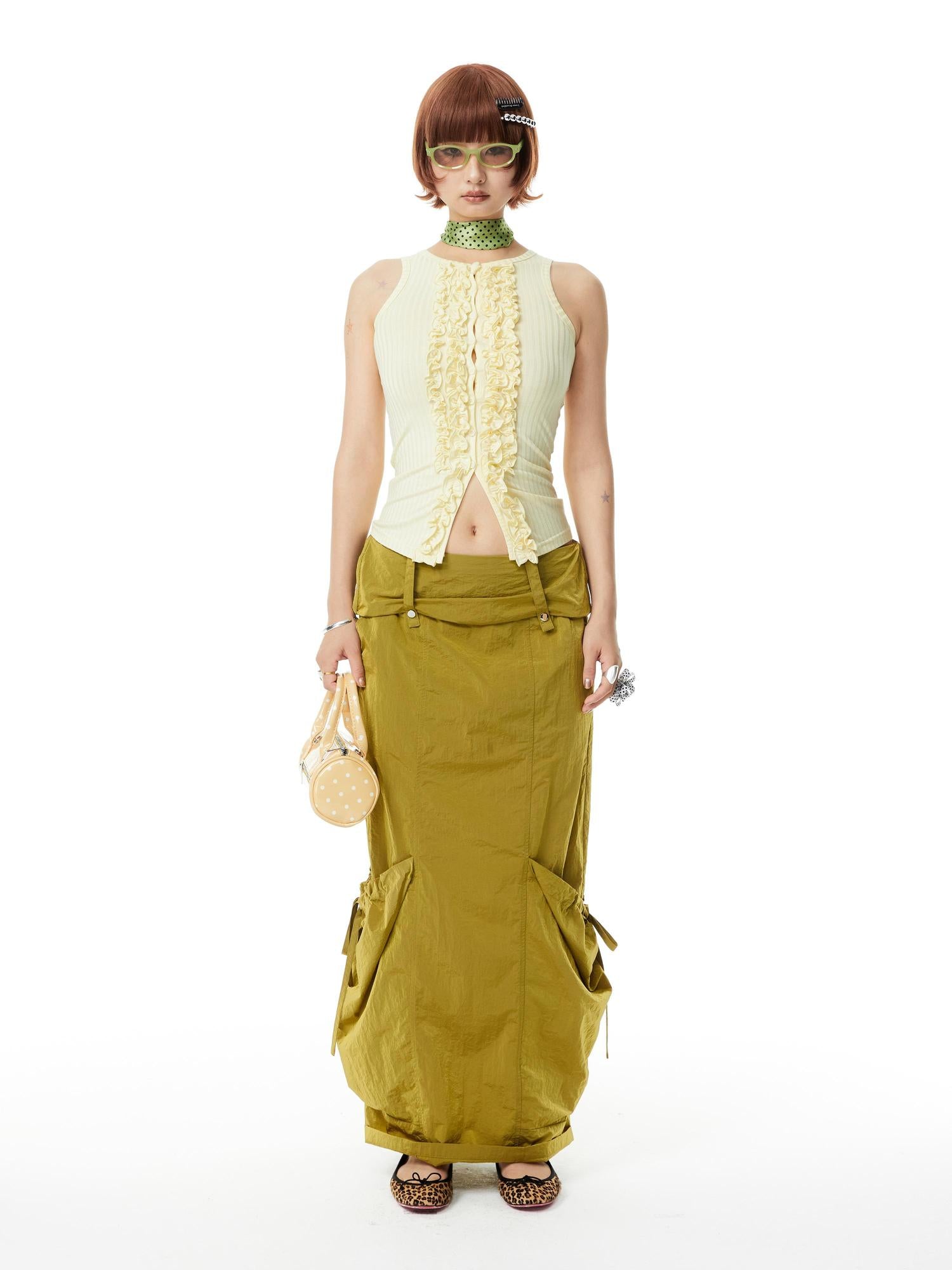 YOSHUYUKI Straight Leg Utility Skirt With Side Pockets