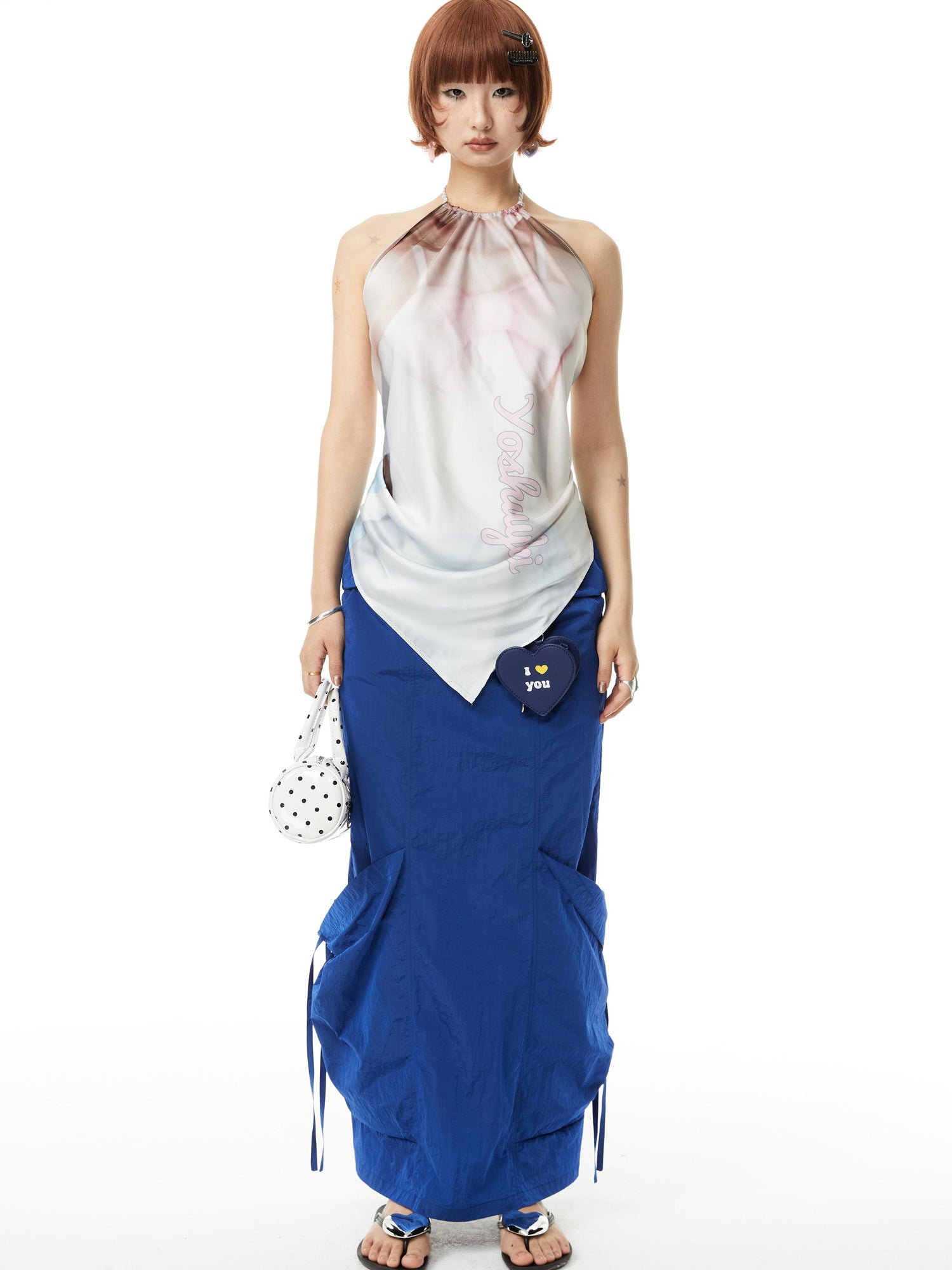 YOSHUYUKI Straight Leg Utility Skirt With Side Pockets