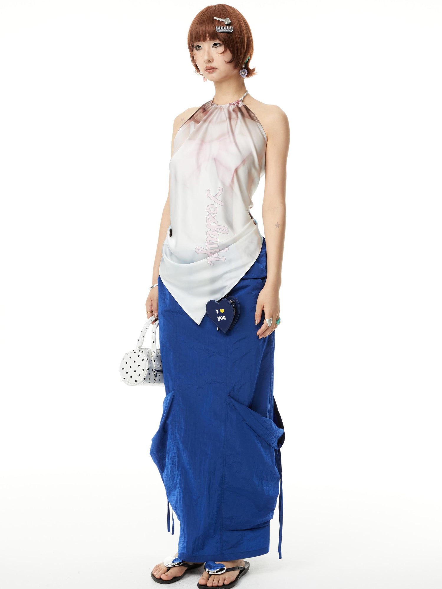 YOSHUYUKI Straight Leg Utility Skirt With Side Pockets
