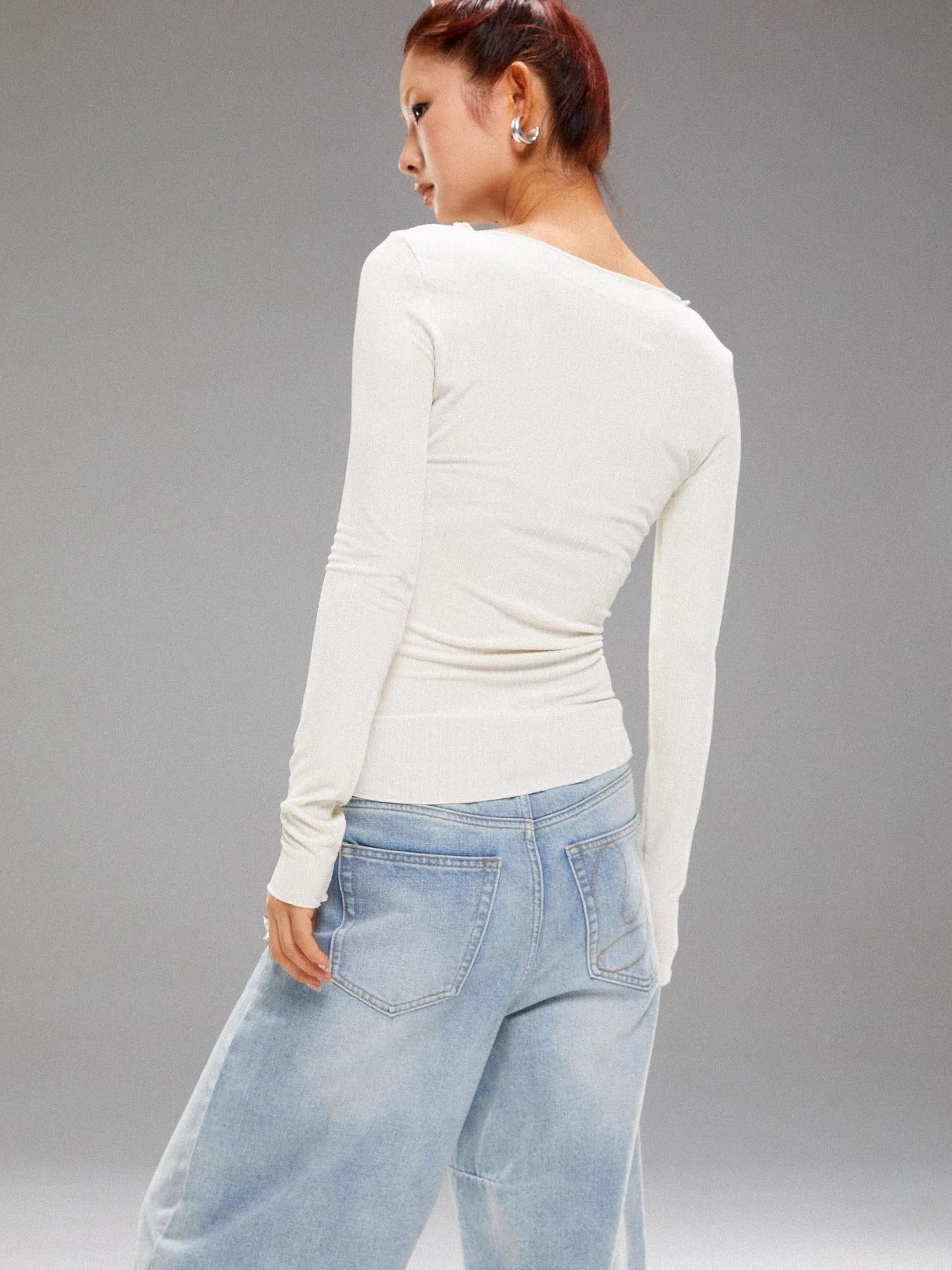 Vintage Navy Art Print Knit Top