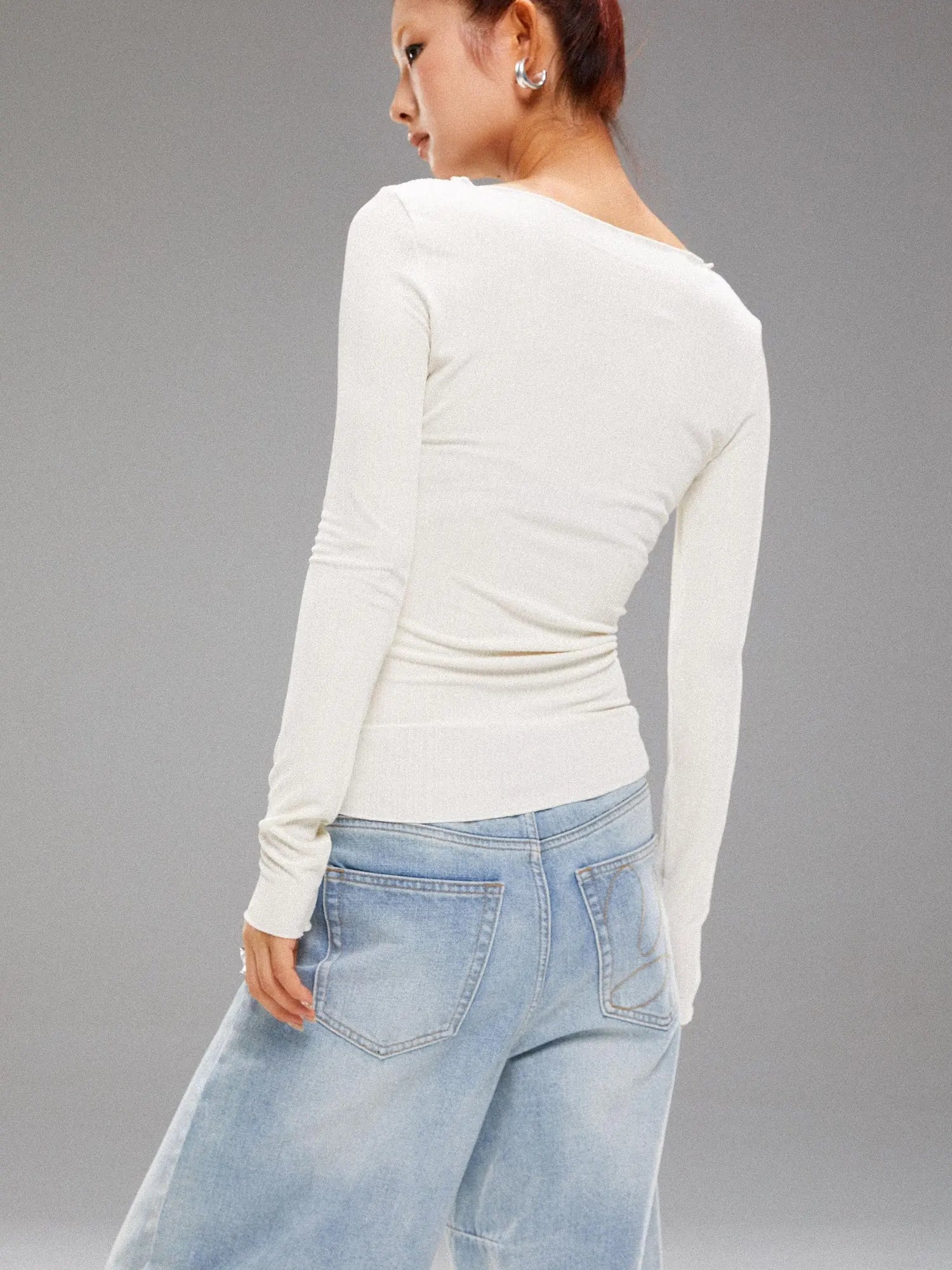 Vintage Navy Art Print Knit Top