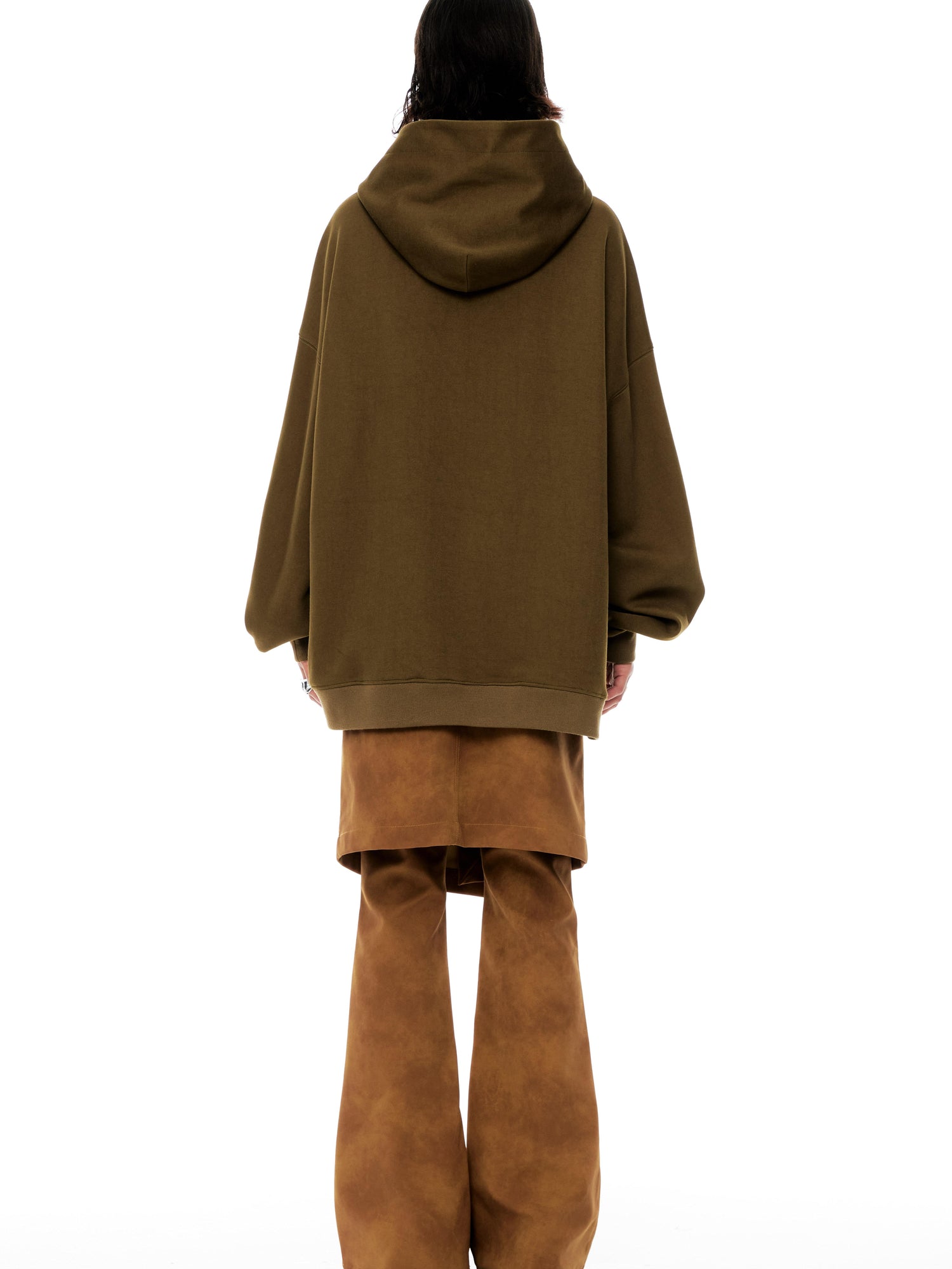 YOSHUYUKI Vintage Oversized Army Green Hoodie With Graphic Print