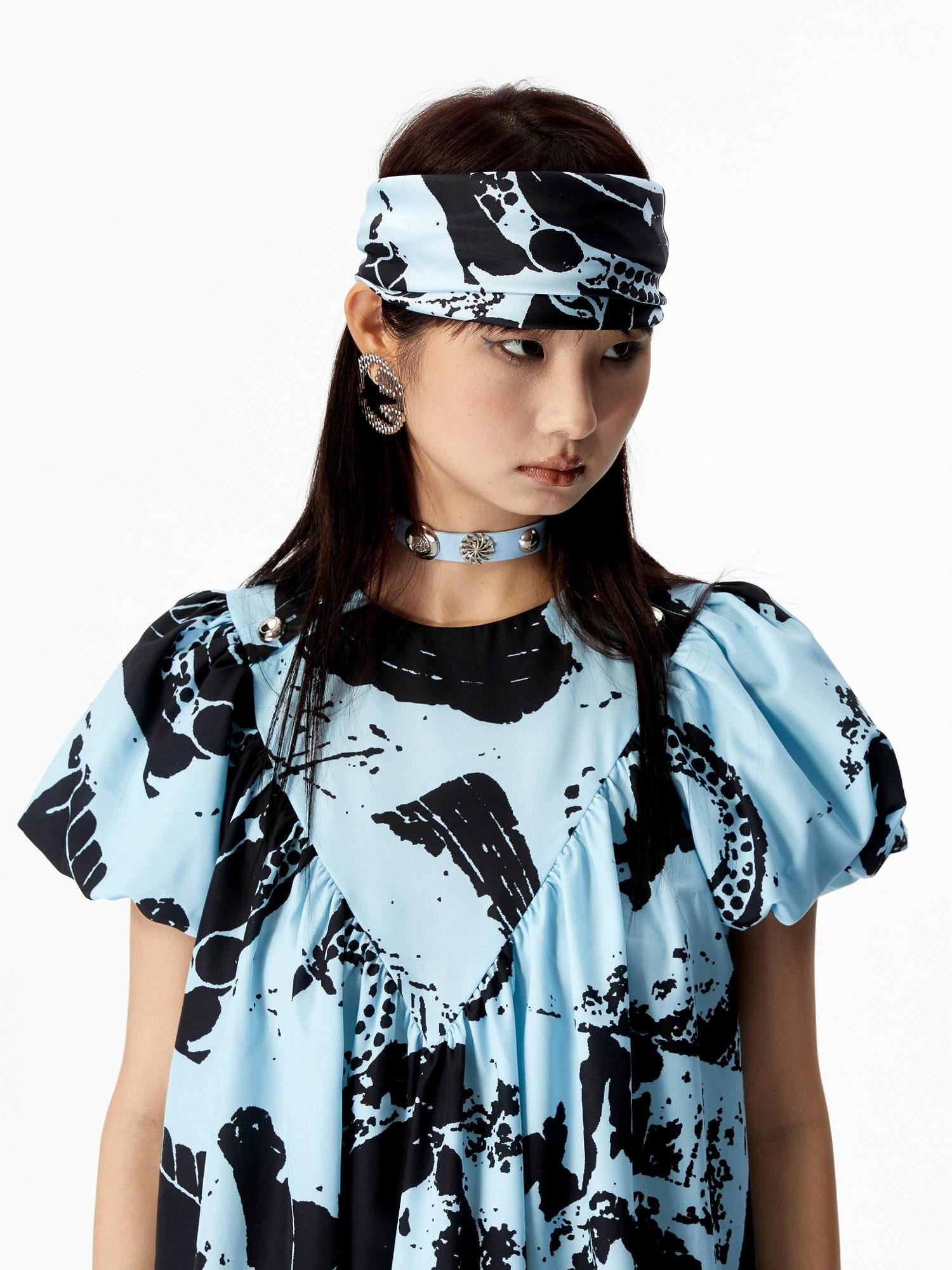 YOSHUYUKI Vitamin D Floral Print Relaxed Fit Dress