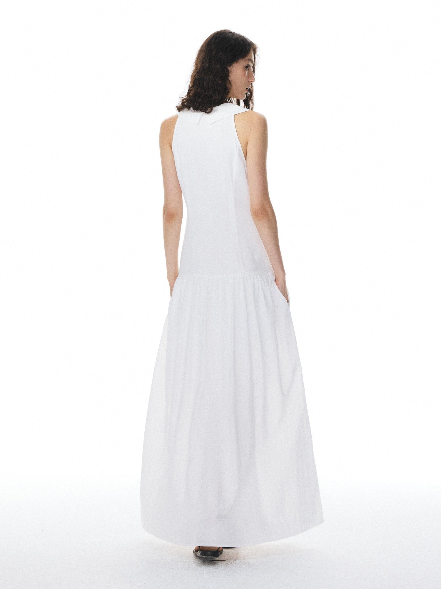 YOSHUYUKI White Low Neck Raglan Tank A Line Women&