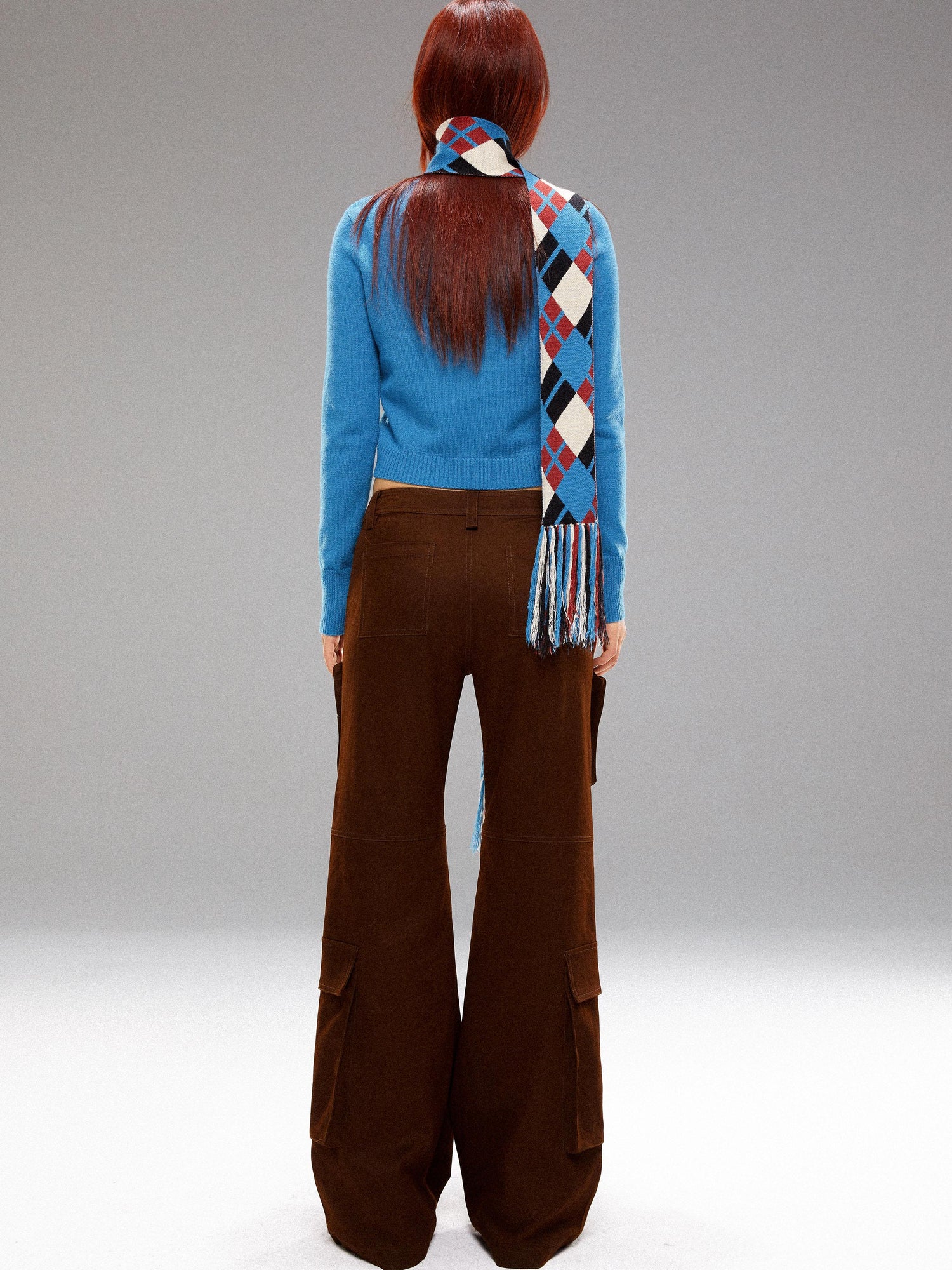 YOSHUYUKI Island Blue Embroidered Double Breasted Knit Cardigan