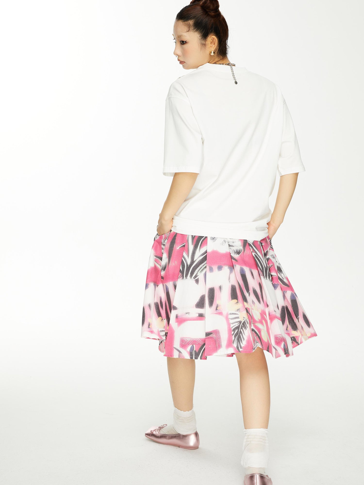 YOSHUYUKI s Strawberry Bow Print Oversized T Shirt
