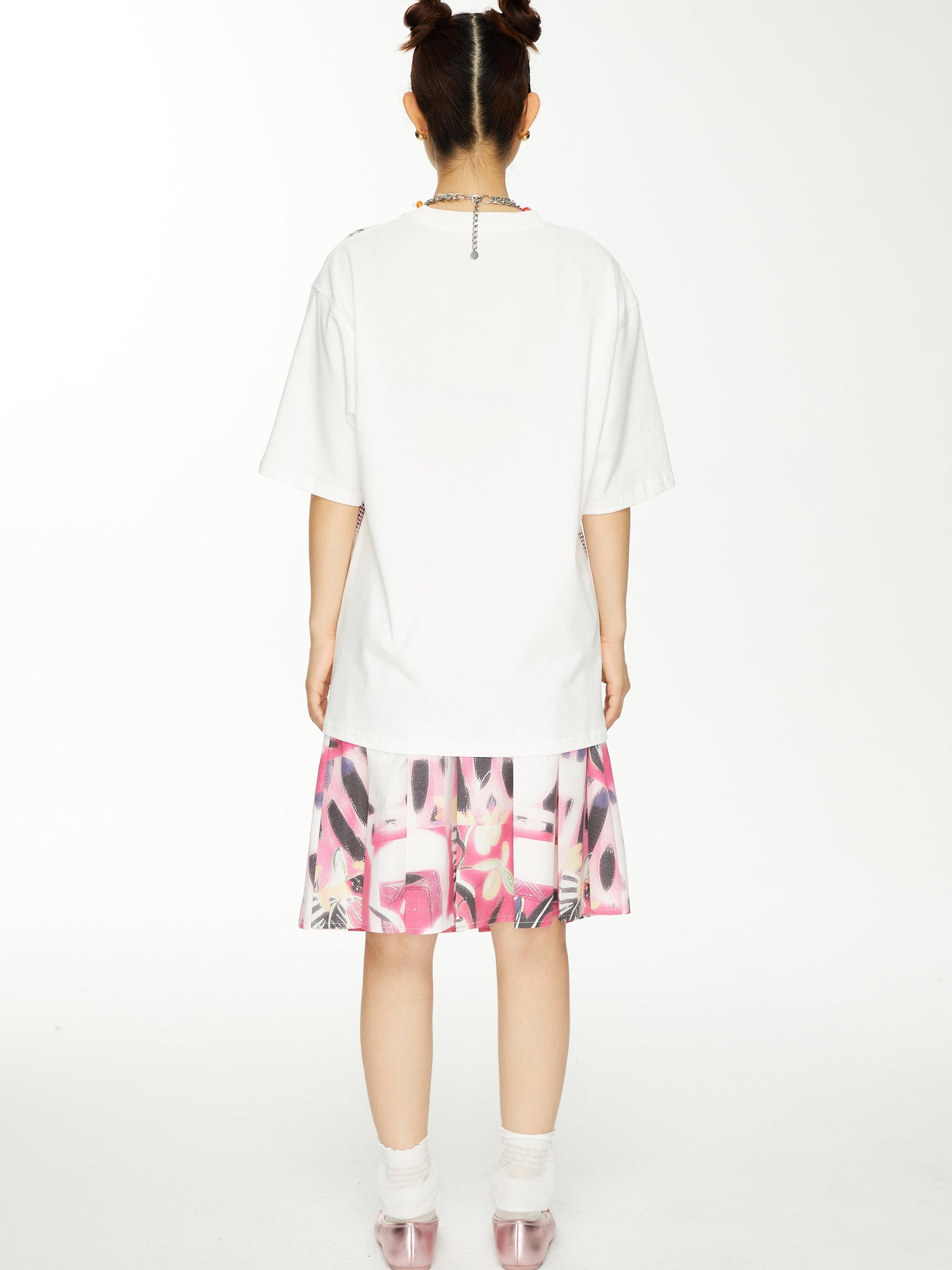 YOSHUYUKI s Strawberry Bow Print Oversized T Shirt