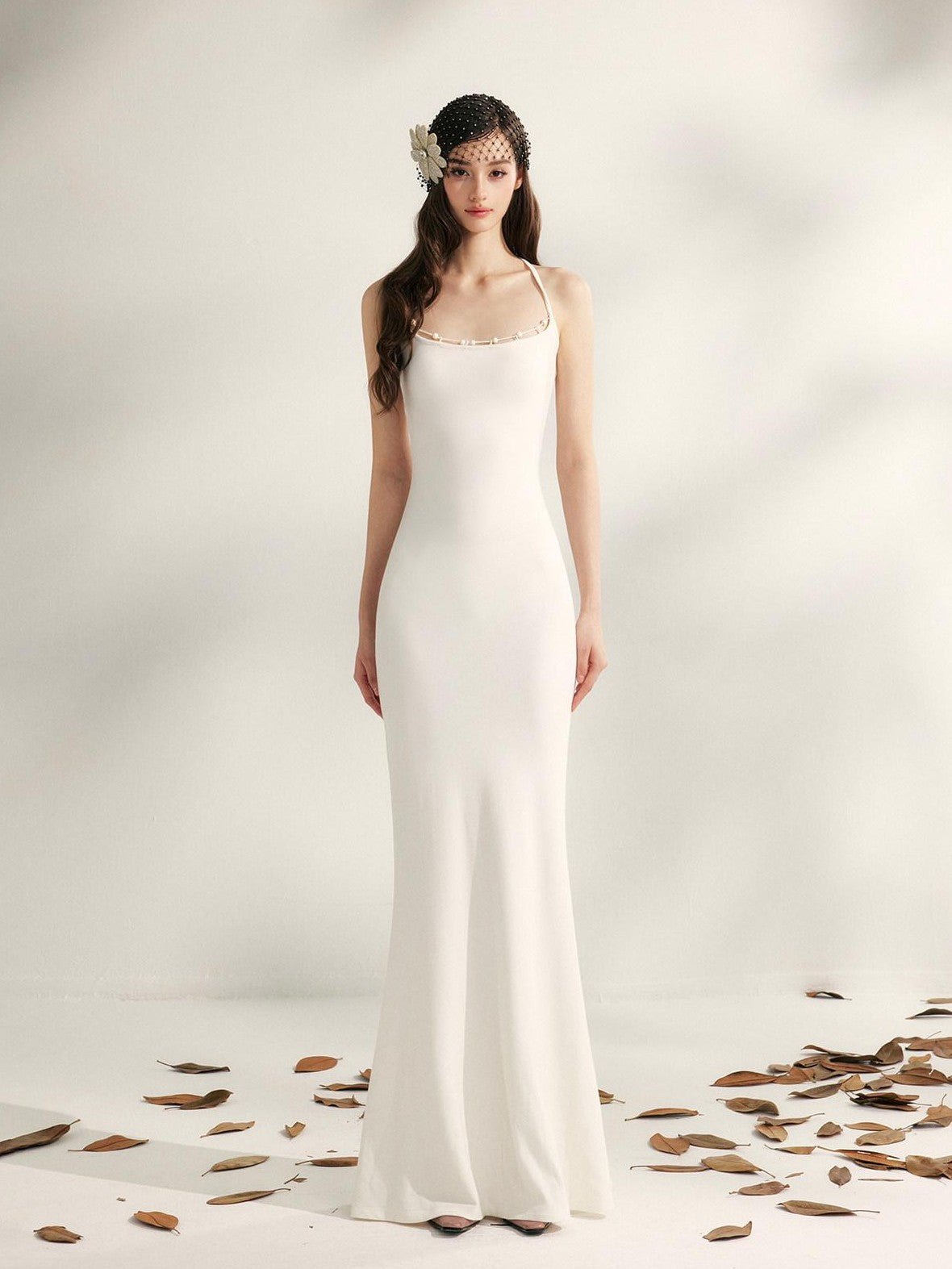 YZZI HE Beaded Halter Knitted Fishtail Women&