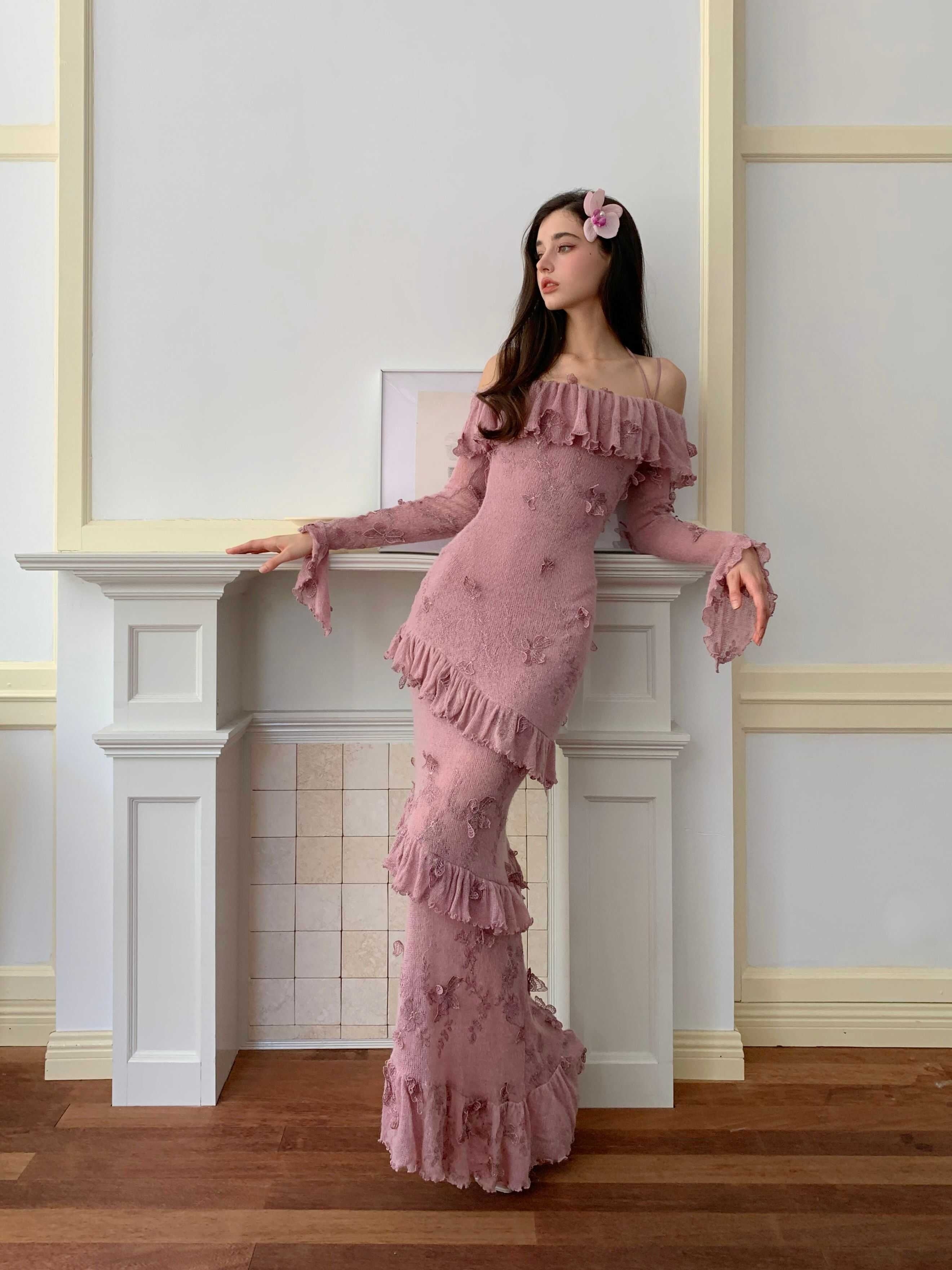 YZZI_HE_Knit_One_Shoulder_3d_Butterfly_Ruffle_Women&