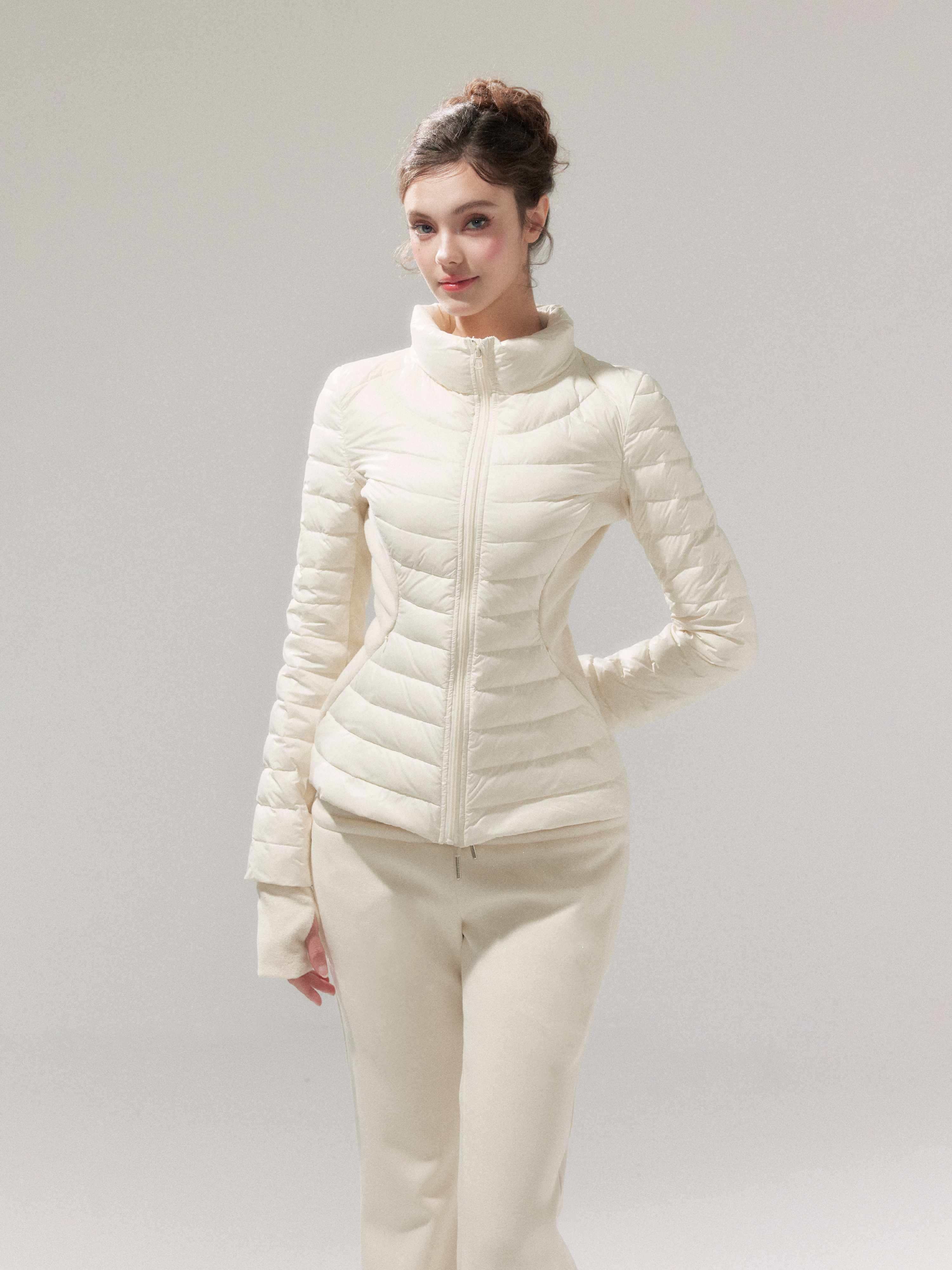 YZZI_HE_Striped_Patchwork_Slim_Fit_Stand_Collar_Women&