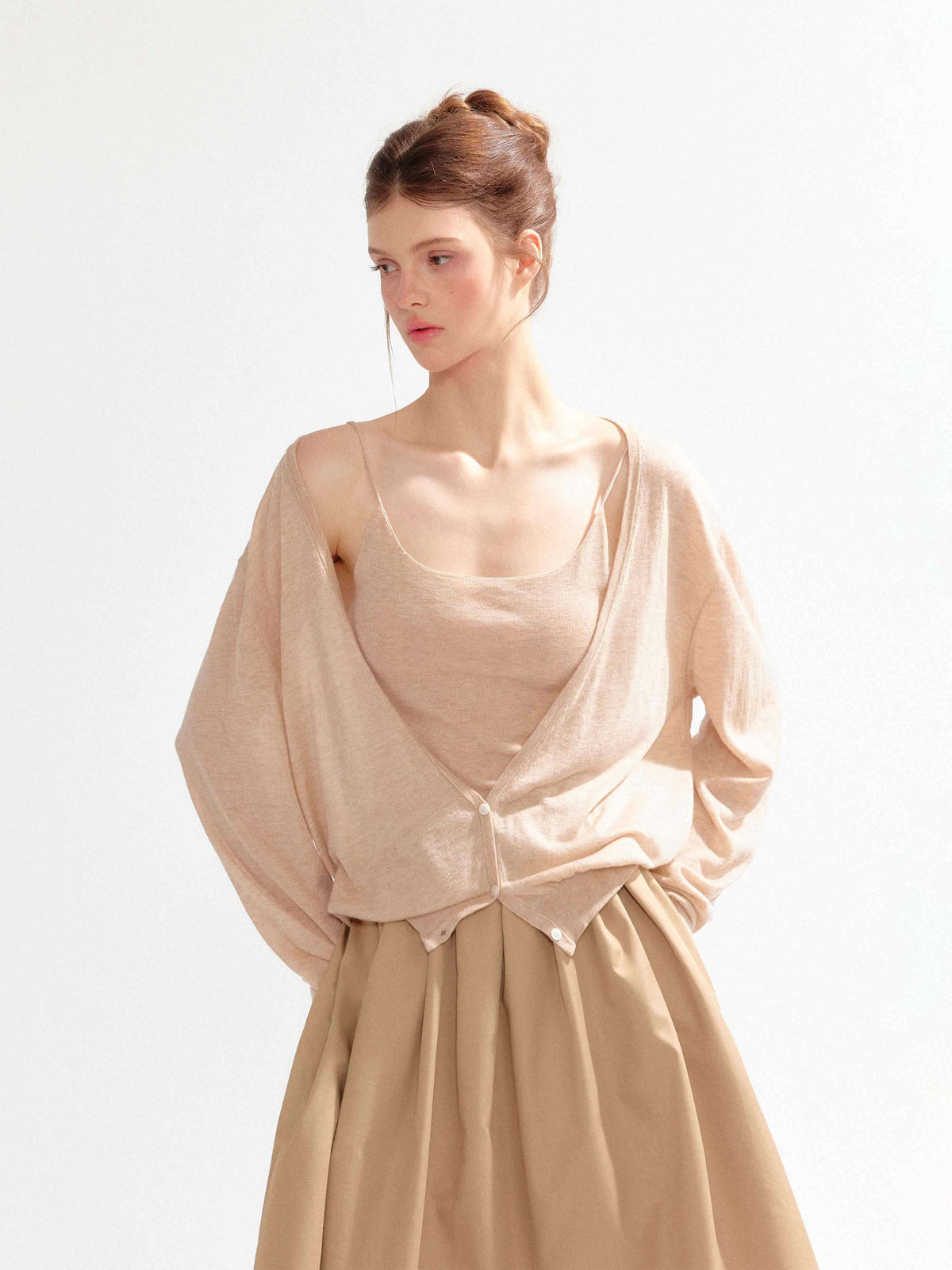 YZZI_HE_V-neck_Long_Sleeve_Two_Piece_Slim_Fit_Women&