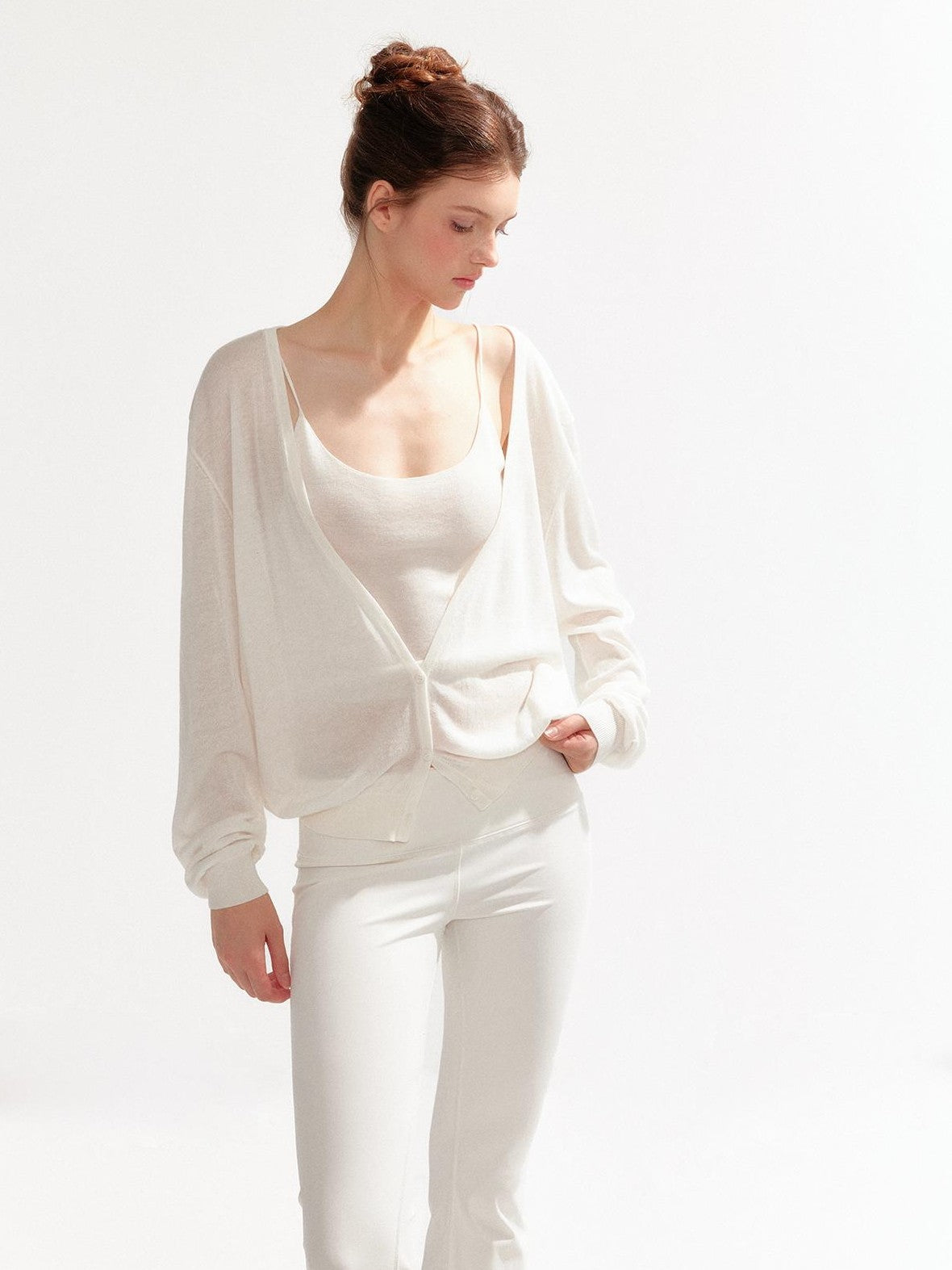 YZZI HE V-neck Long Sleeve Two Piece Slim Fit Women&