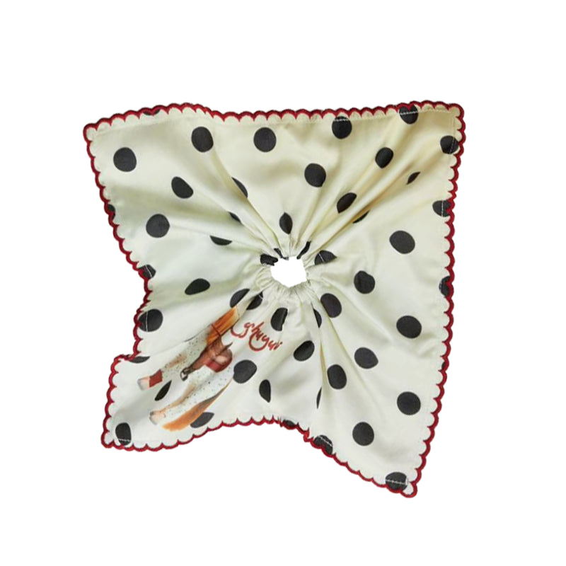 Vintage Polka Dot Pony Print Scarf Tie Hair Accessory
