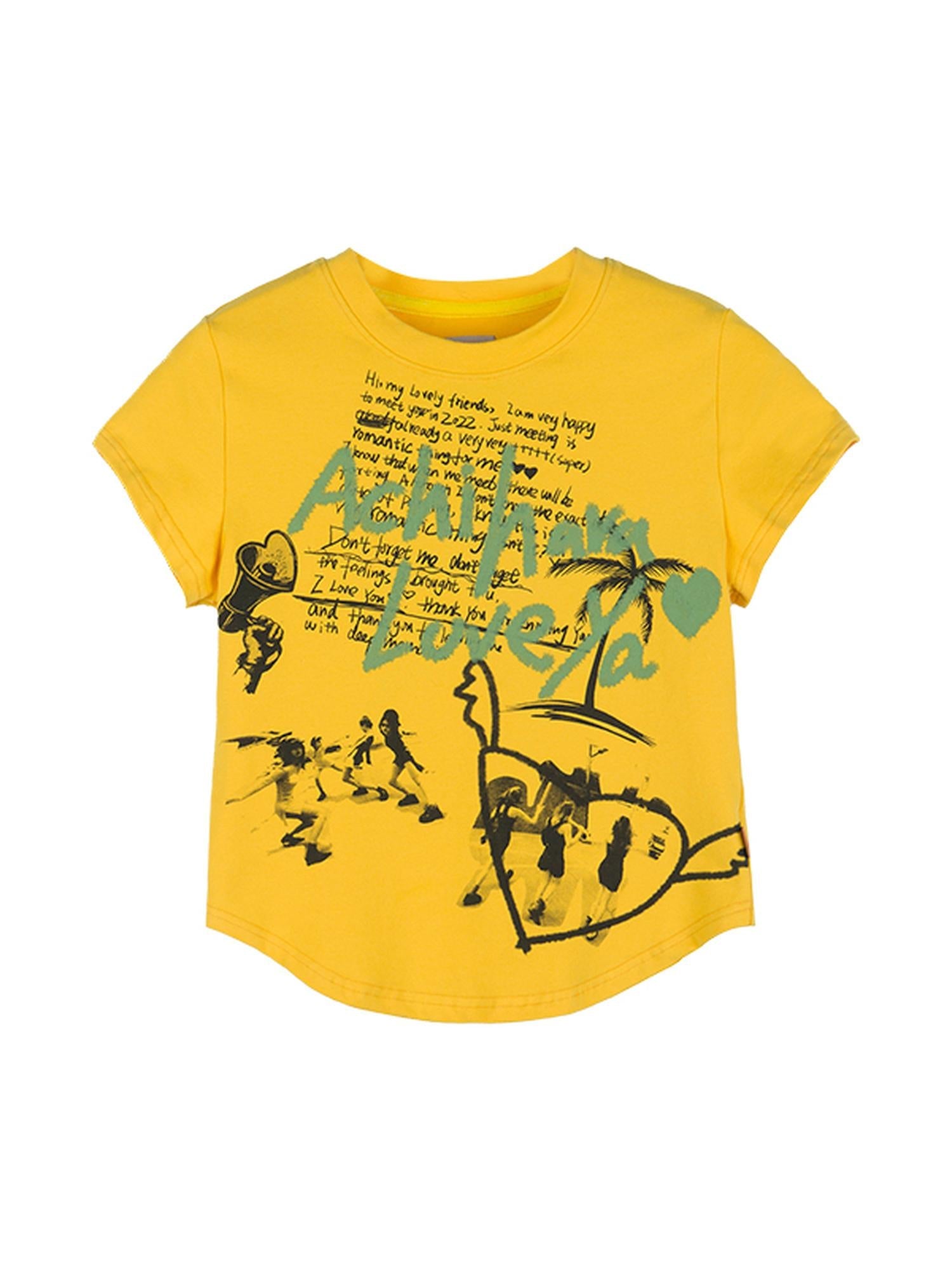 Achihara Sweet Spice Summer Print Crop Tee