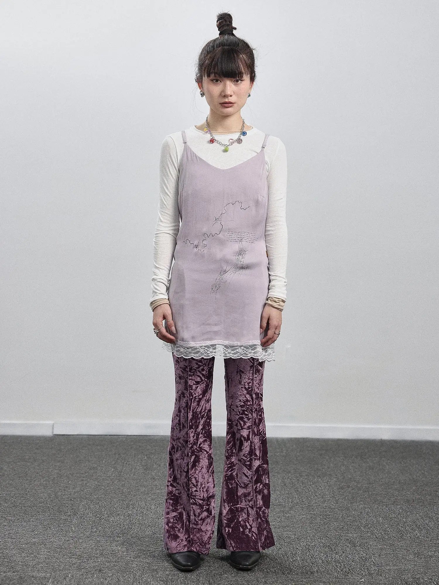 Absurd Lust Slip Dress V-neck T-shirt Long-Sleeve