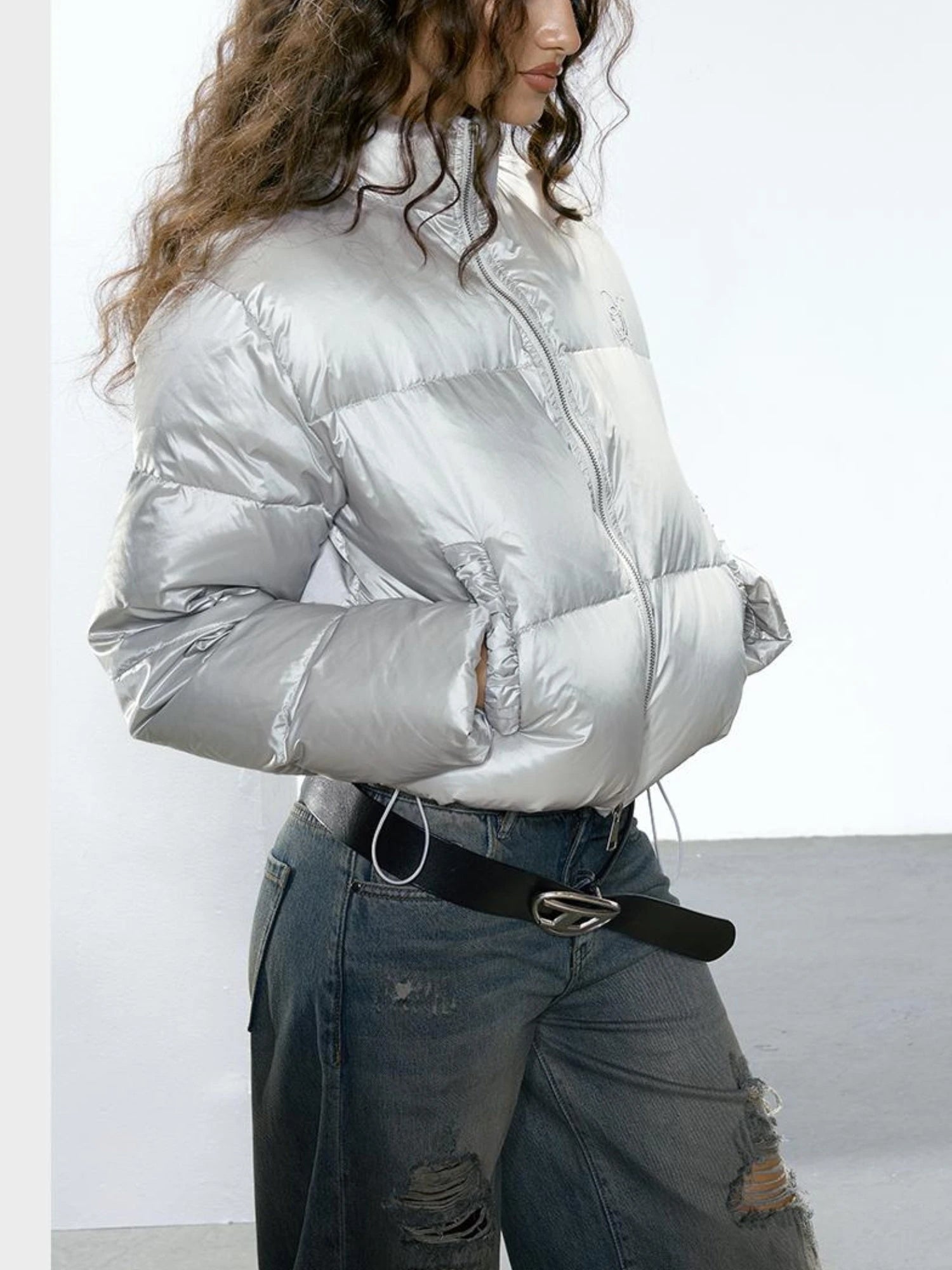 Zhou Ye Winter Pearl Down Jacket 90 White Duck Feather Coat