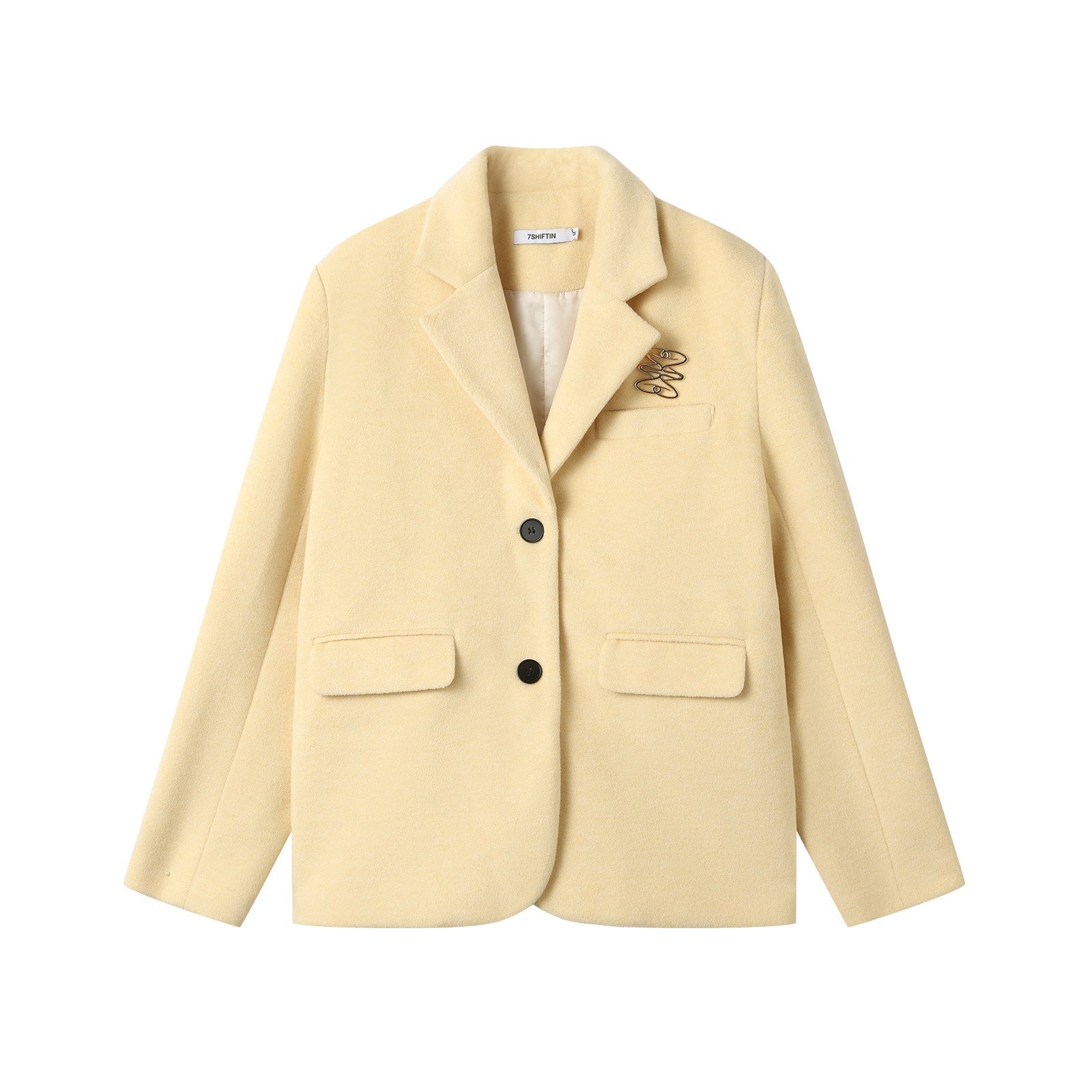 7Shiftin_Versatile_Notched_Lapel_Long_Sleeve_Women_Casual_Solid_Color_Yellow_Blazers_MISSTT