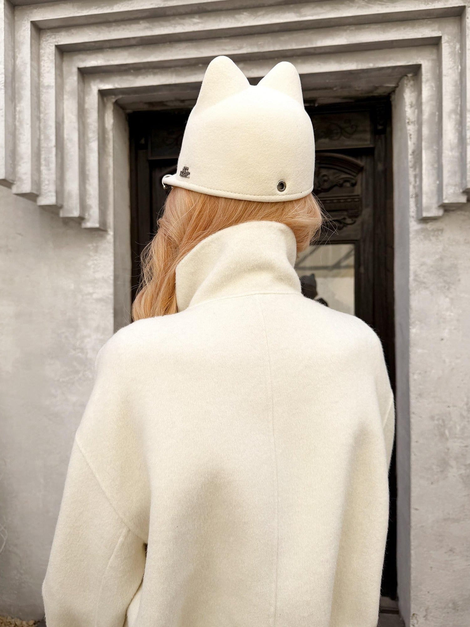 nit alcove Hand Sewn Warm Knight Double Breasted Unisex Wool Blend Platinum Wool Coats