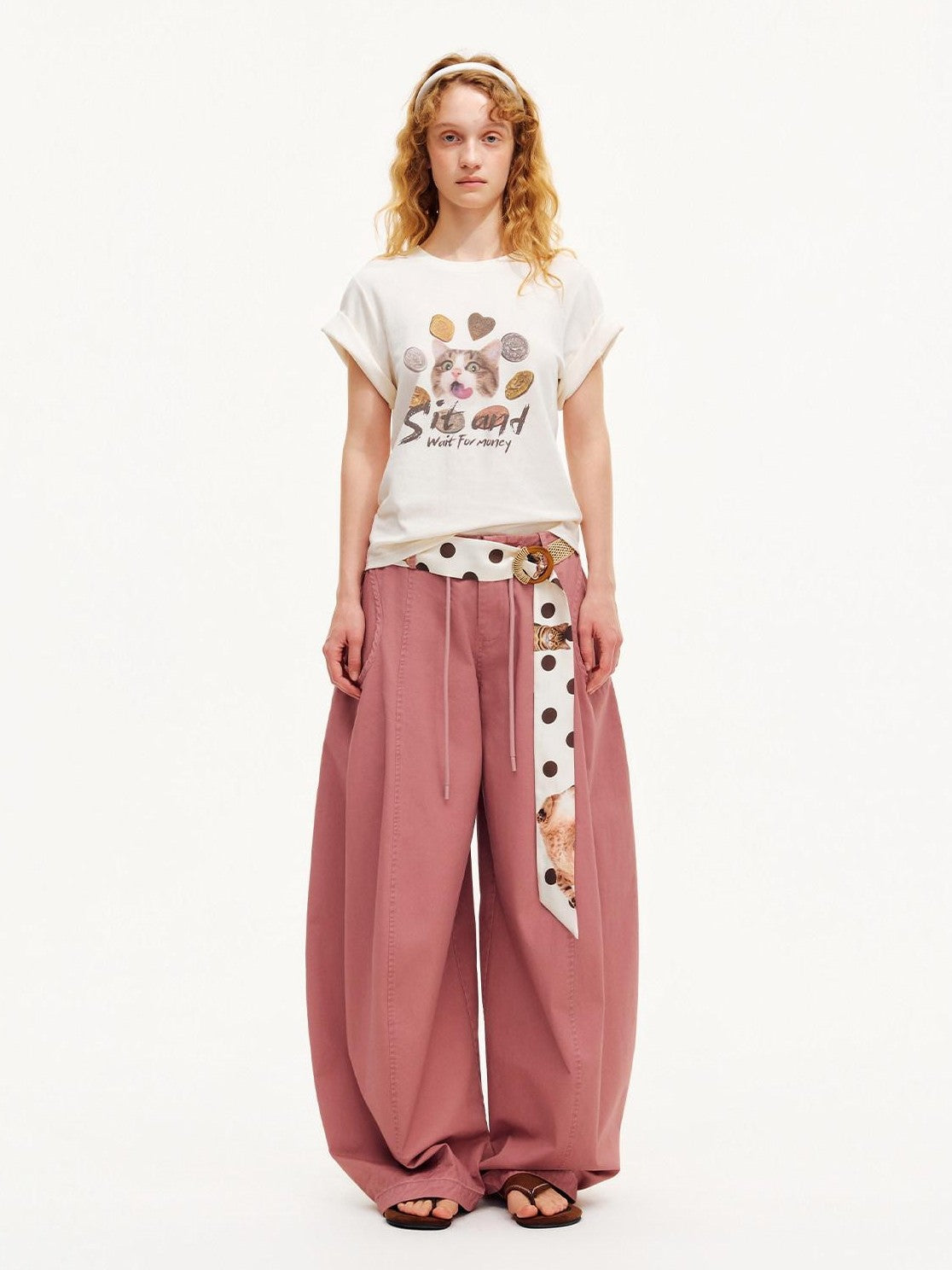 OuttheBlue Heart Lettering Cropped Loose Print Women&