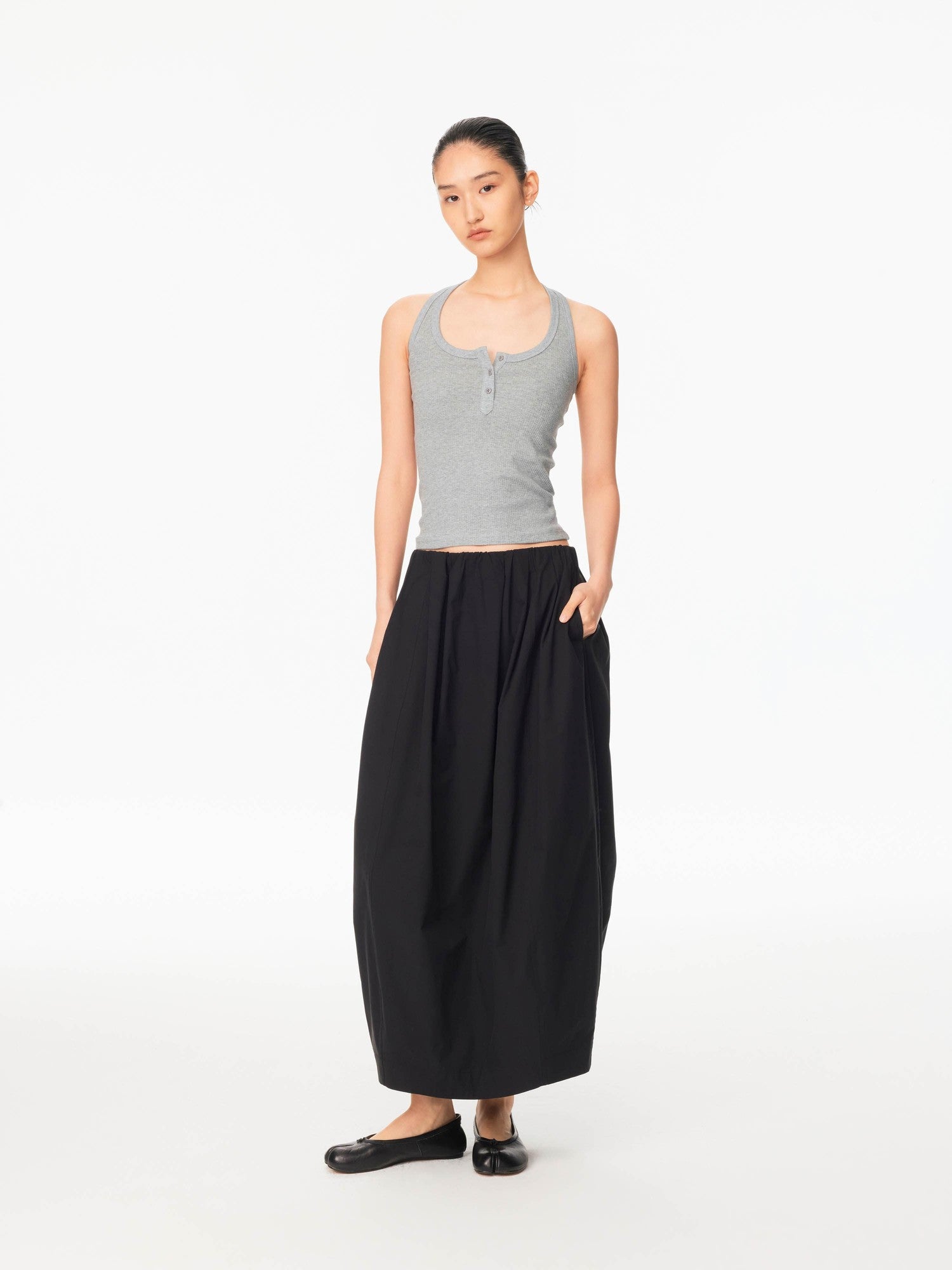 Northbutsouth Ribbed Slim Fit Multi Button Racerback Women&