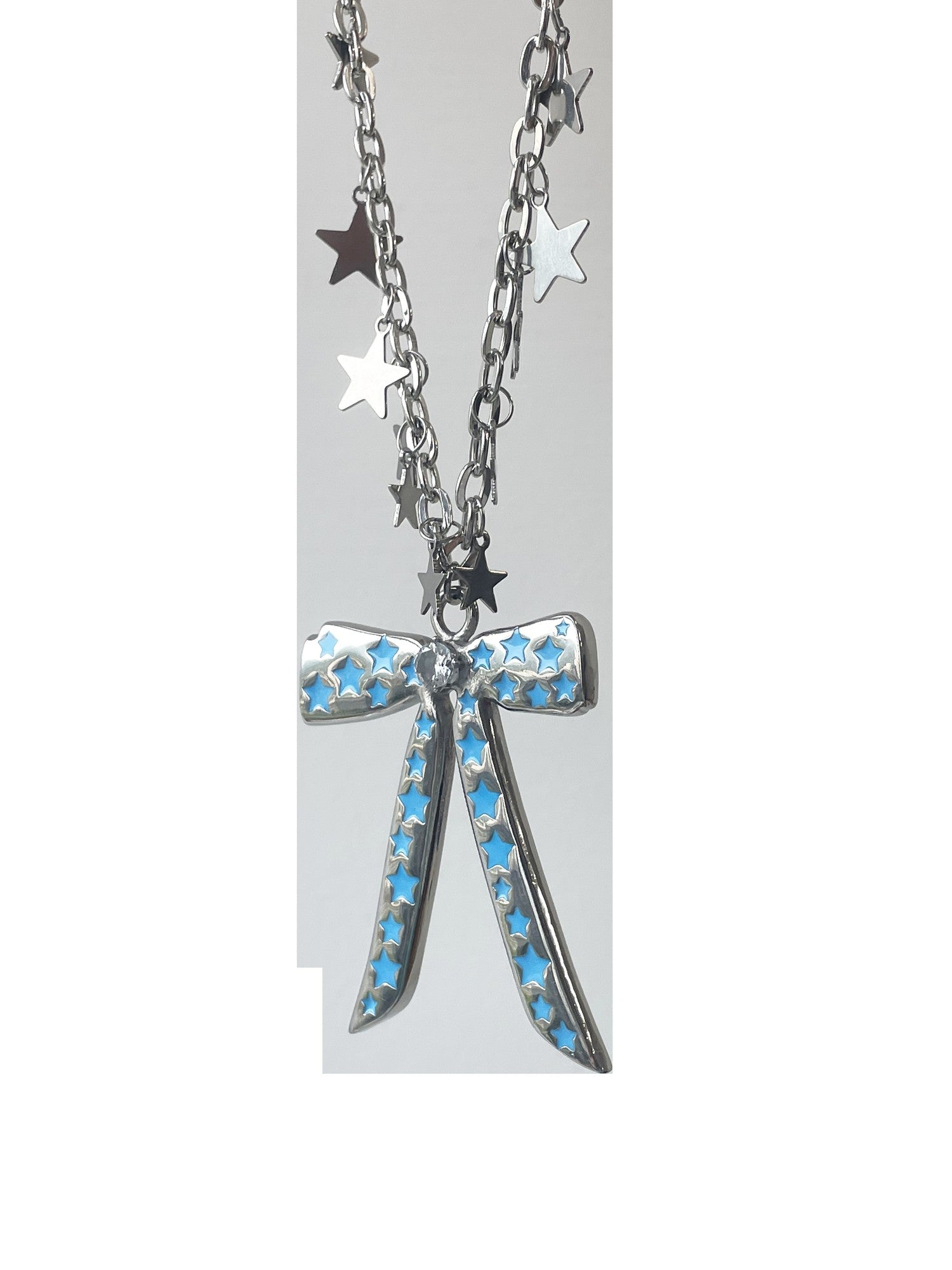 takeabreak Butterfly Bow Blue Star Resin Zircon Long Women&