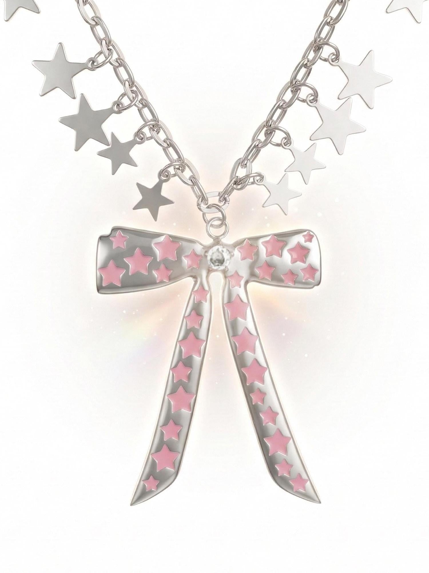 takeabreak Pink Blue Sweet Cool Bow Star Synthetic Gem Women&