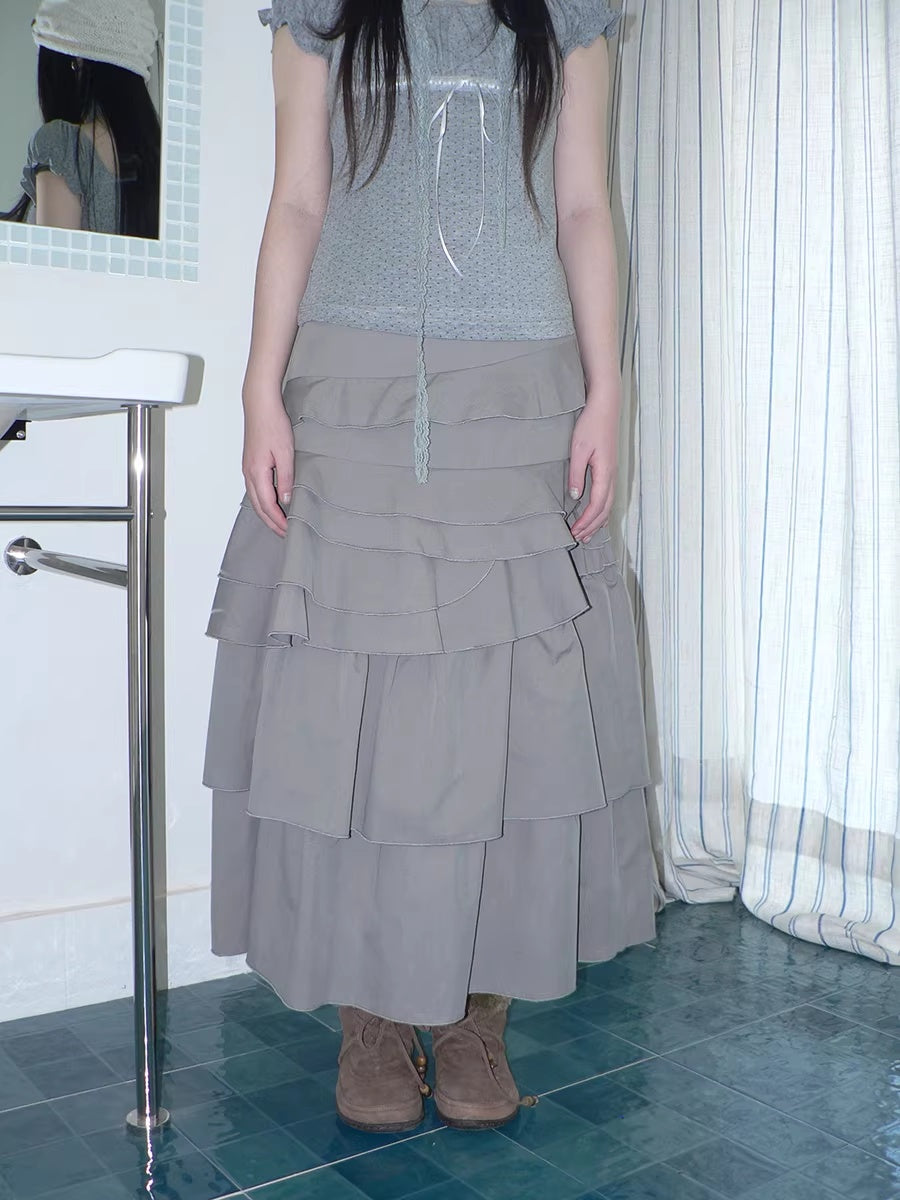 ang_project_Asymmetric_Pleated_Korean_High_Waist_Light_Gray_Tiered_Women_Maxi_Skirt_MISSTT