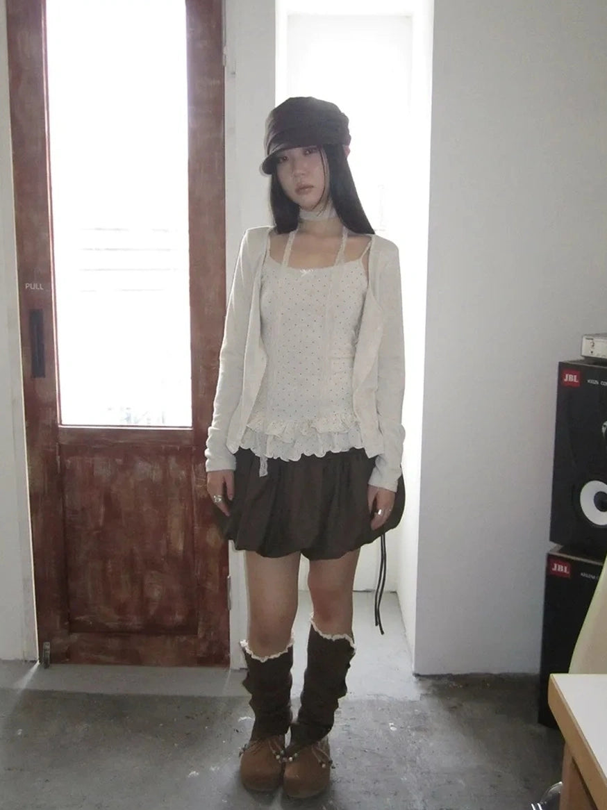 ang project Autumn Ruffle Tie Waist Bloom Skirt Skirt