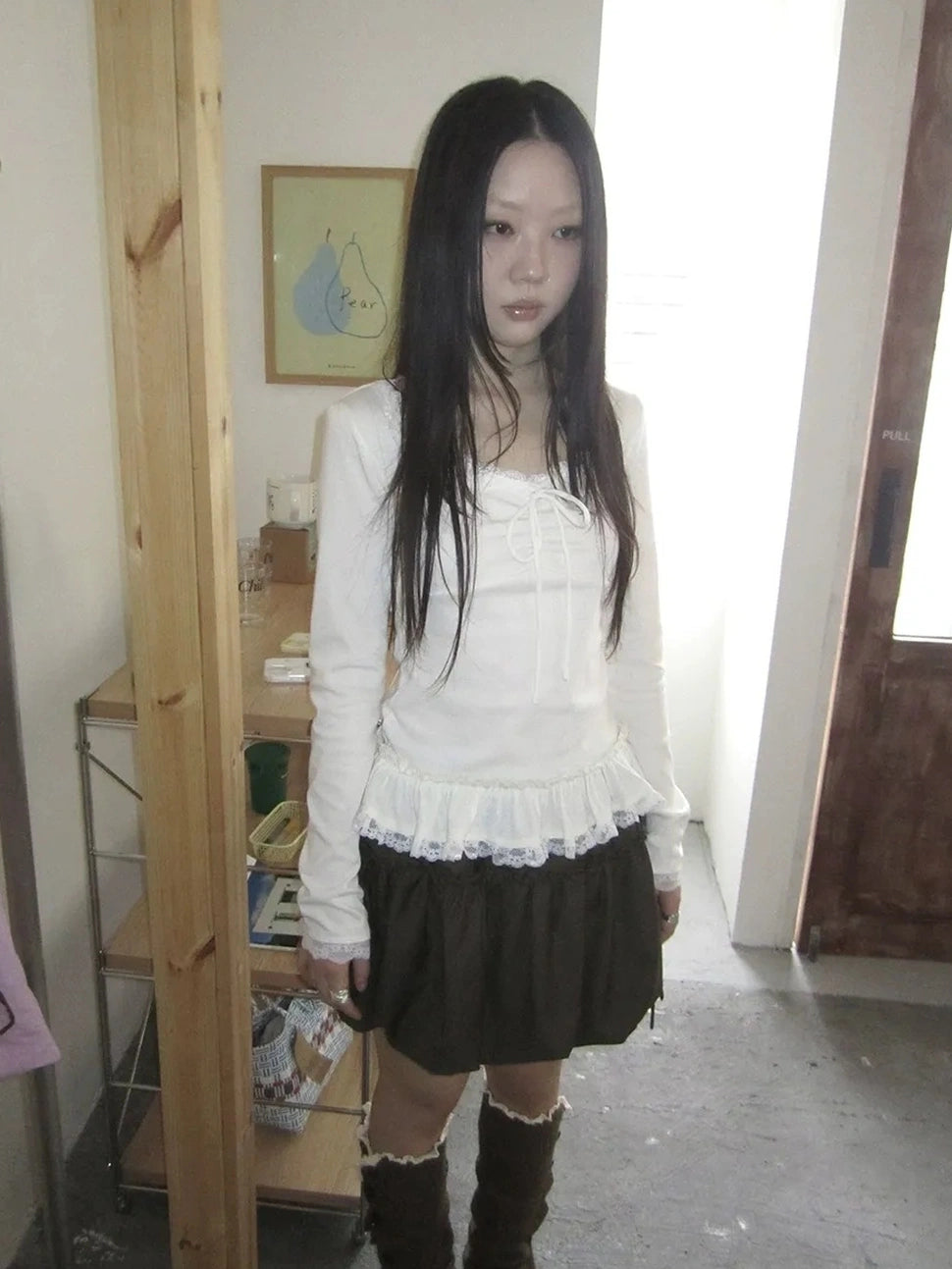 ang project Autumn Ruffle Tie Waist Bloom Skirt Skirt