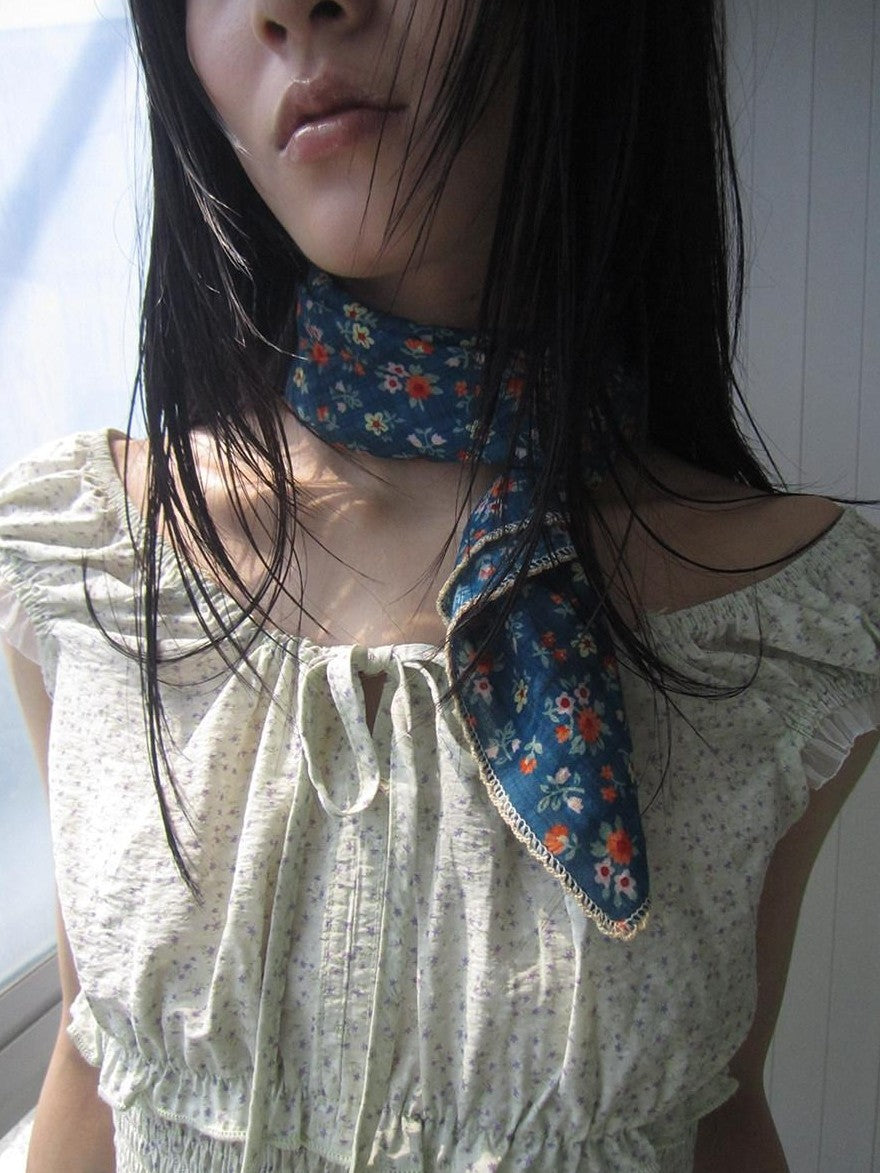 ang project Blue Green Patchwork Floral Decorative Women&