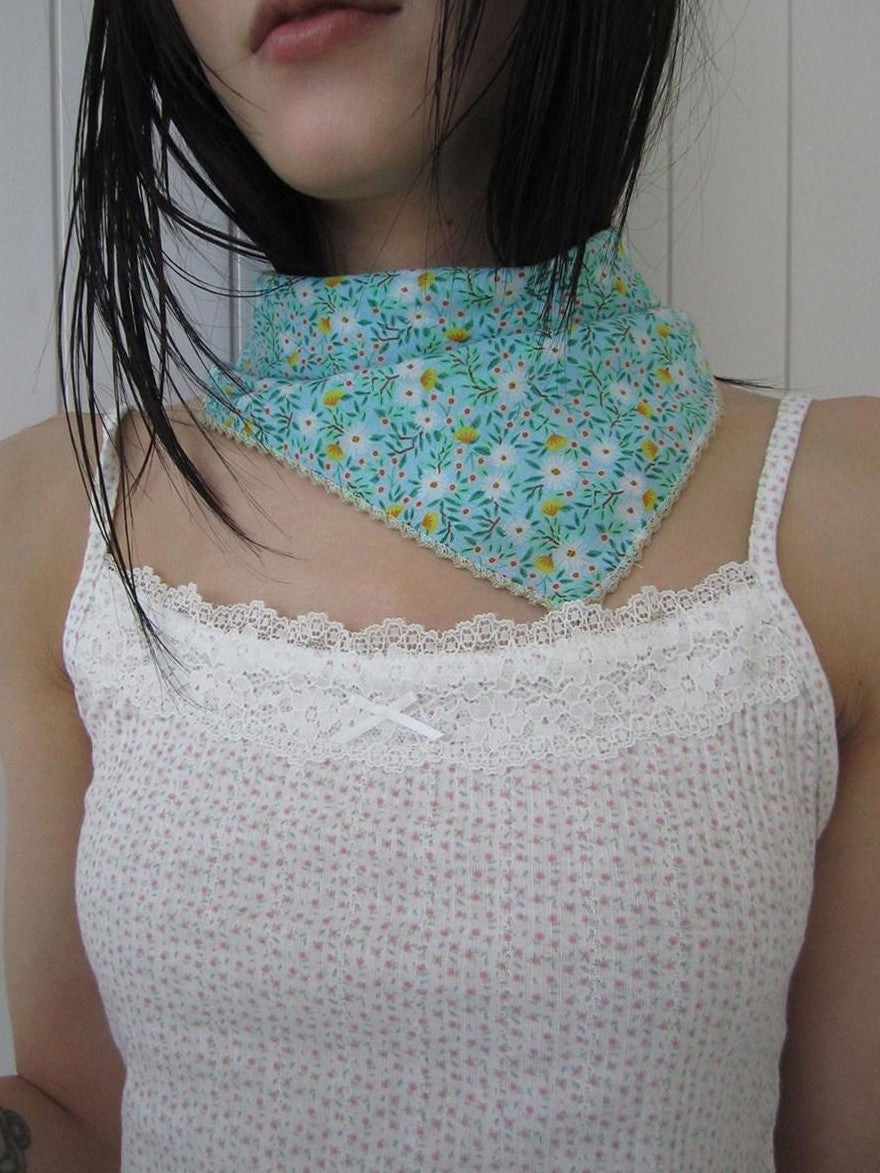 ang project Blue Green Patchwork Floral Decorative Women&