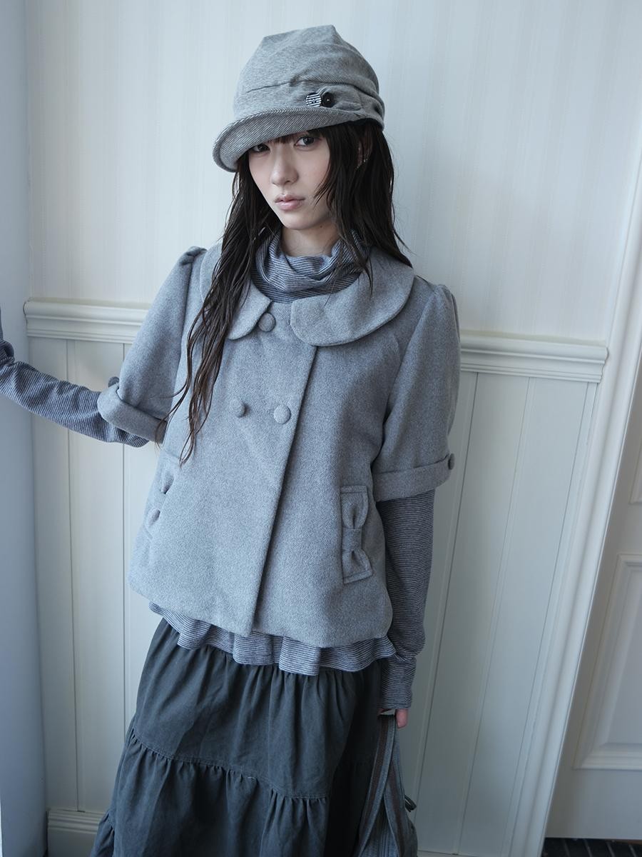 ang project Bow Collar Short Sleeve Button Up Women&