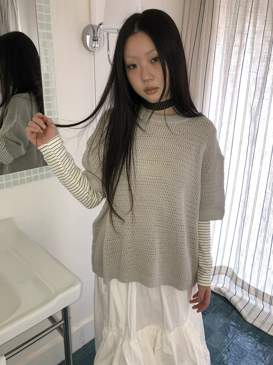ang project Breathable Cutout Commuter Loose Fit Women Casual Solid One Size T-Shirt