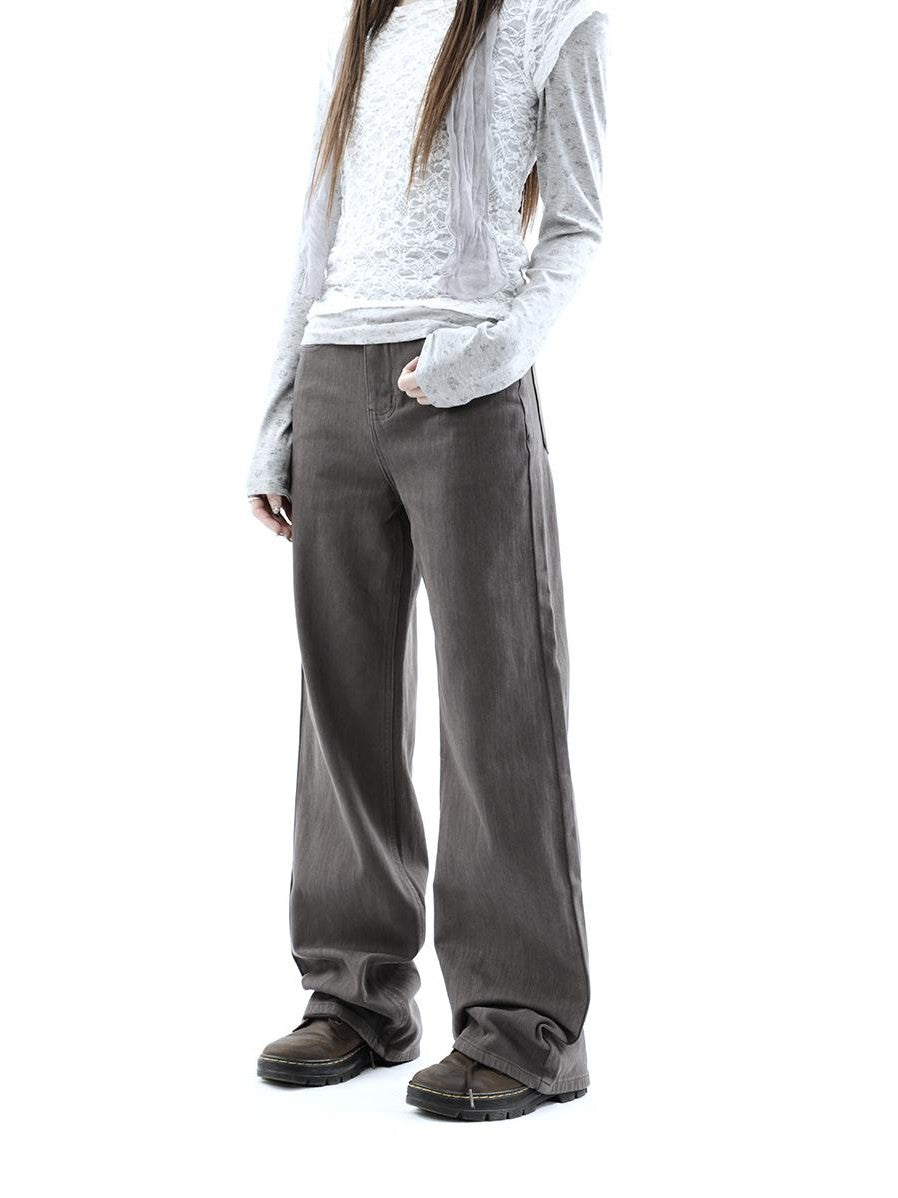 ang project Charcoal Washed Distressed High Waist Relaxed Women&