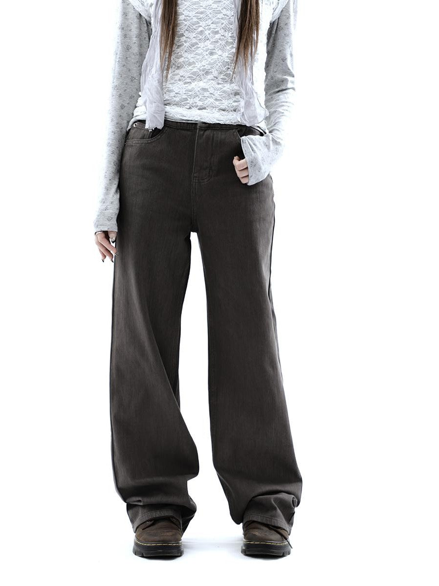 ang project Charcoal Washed Distressed High Waist Relaxed Women&
